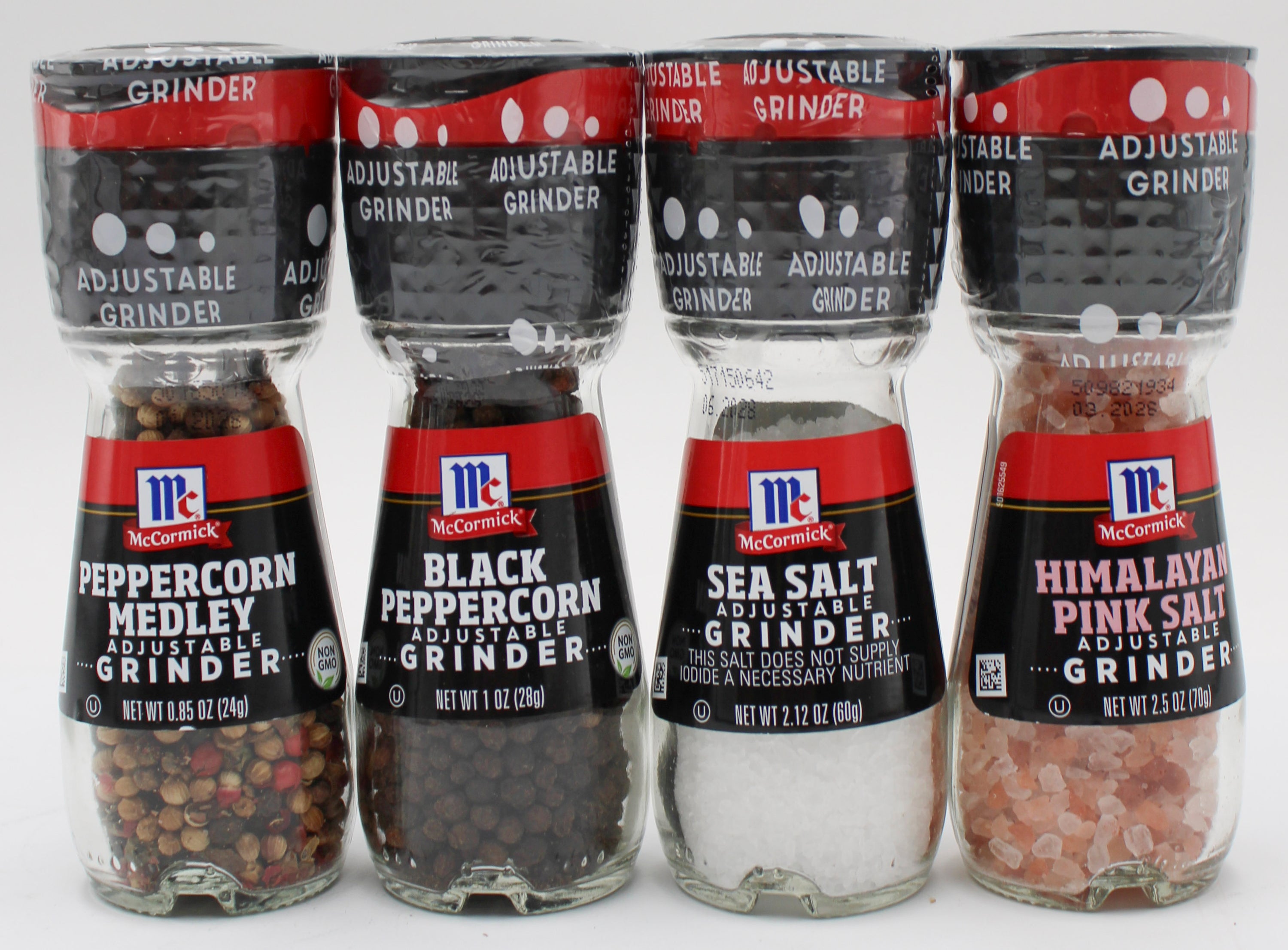 MCCORMICK ASST PEPPER GRINDERS 4 CT