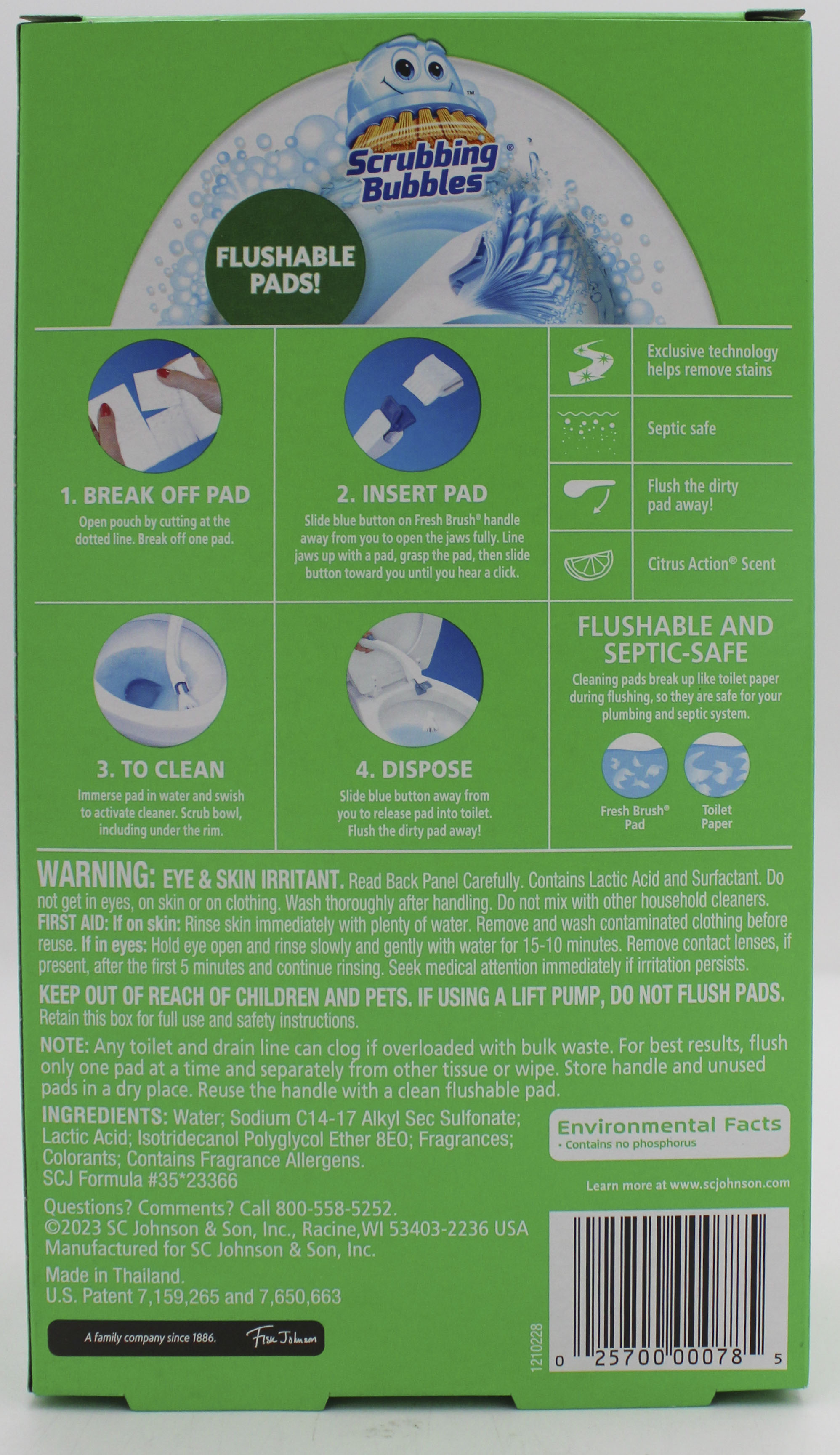 SP SCRUBBING BUBBLES FRESH BRUSH TOILET CLEANING SYSTEM CITRUS 20ct