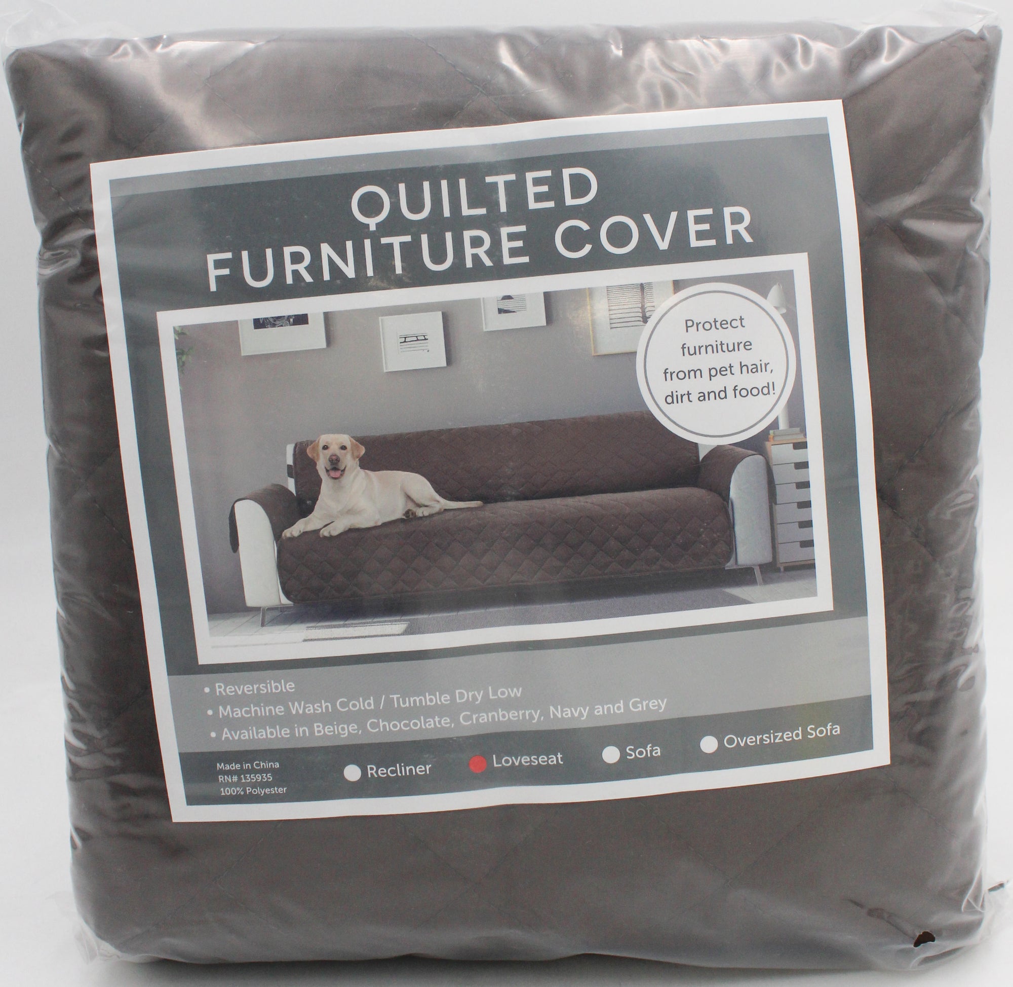 REVERSIBLE LOVESEAT COVER CHOCOLATE 54"