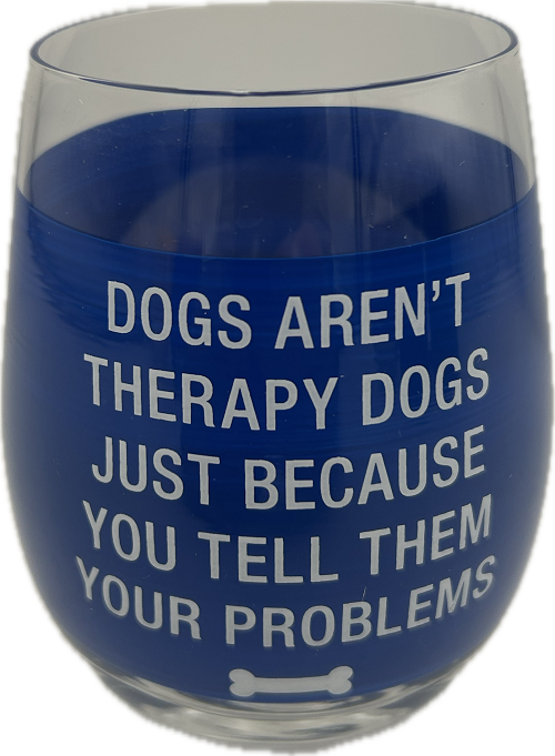 THERAPY DOGS WINE GLASS 16oz
