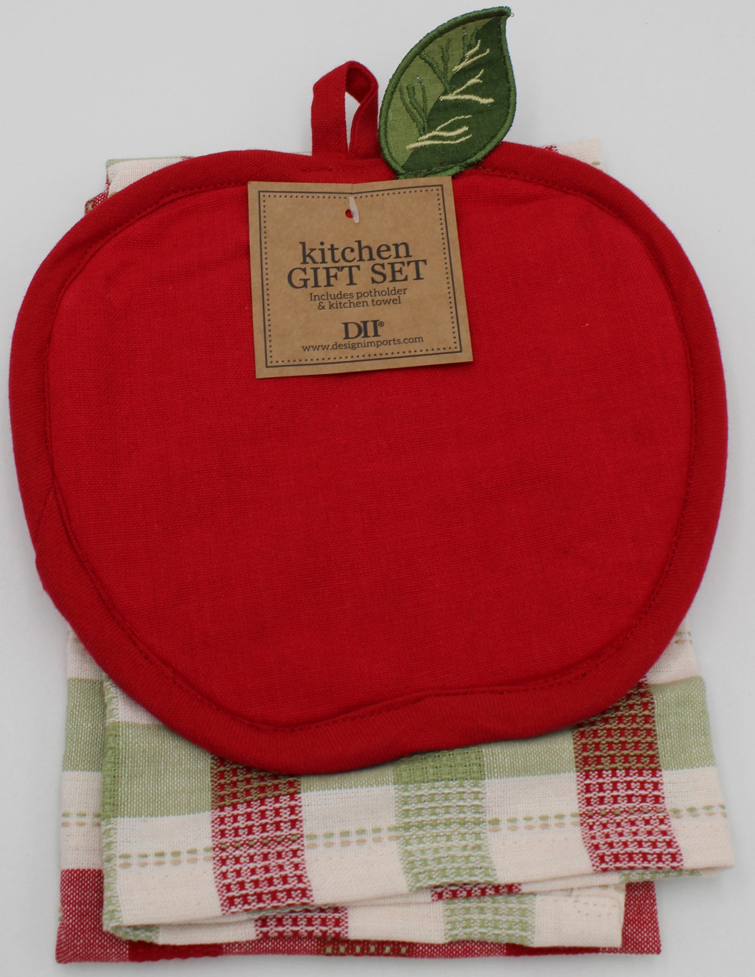 2PC GIFT SET - POTHOLDER AND DISHTOWEL - HARVEST APPLE