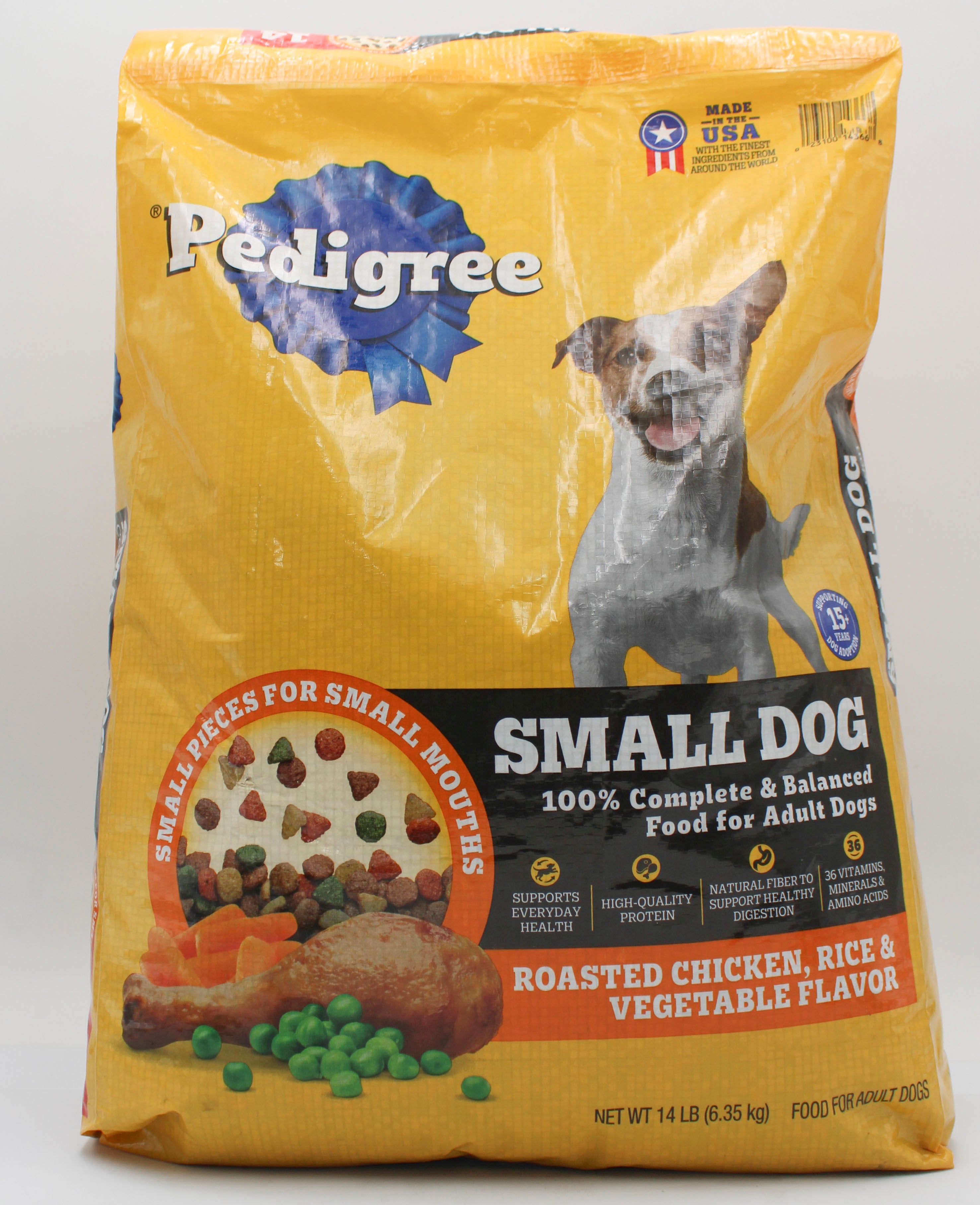 PEDIGREE ADULT SMALL DOG DRY DOG FOOD ROASTED CHICKEN AND VEGETABLE FLAVOR 14 LB. BAG BB 2/1/2027