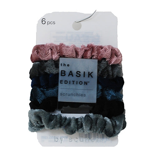 SCUNCI BASIK EDTN HAIR SCRUNCHIE 6CT-VELVET ASST/NI