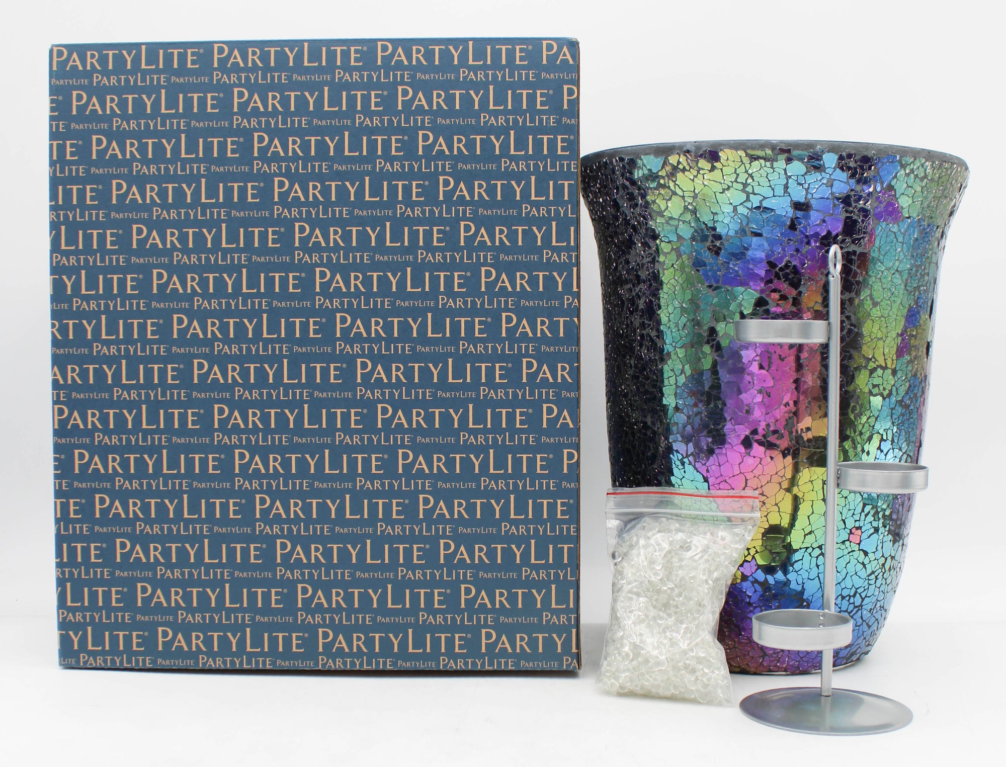PARTYLITE MYSTIC GLIMMER HURRICANE UNIVERSAL HOLDER 8"D x 12"H