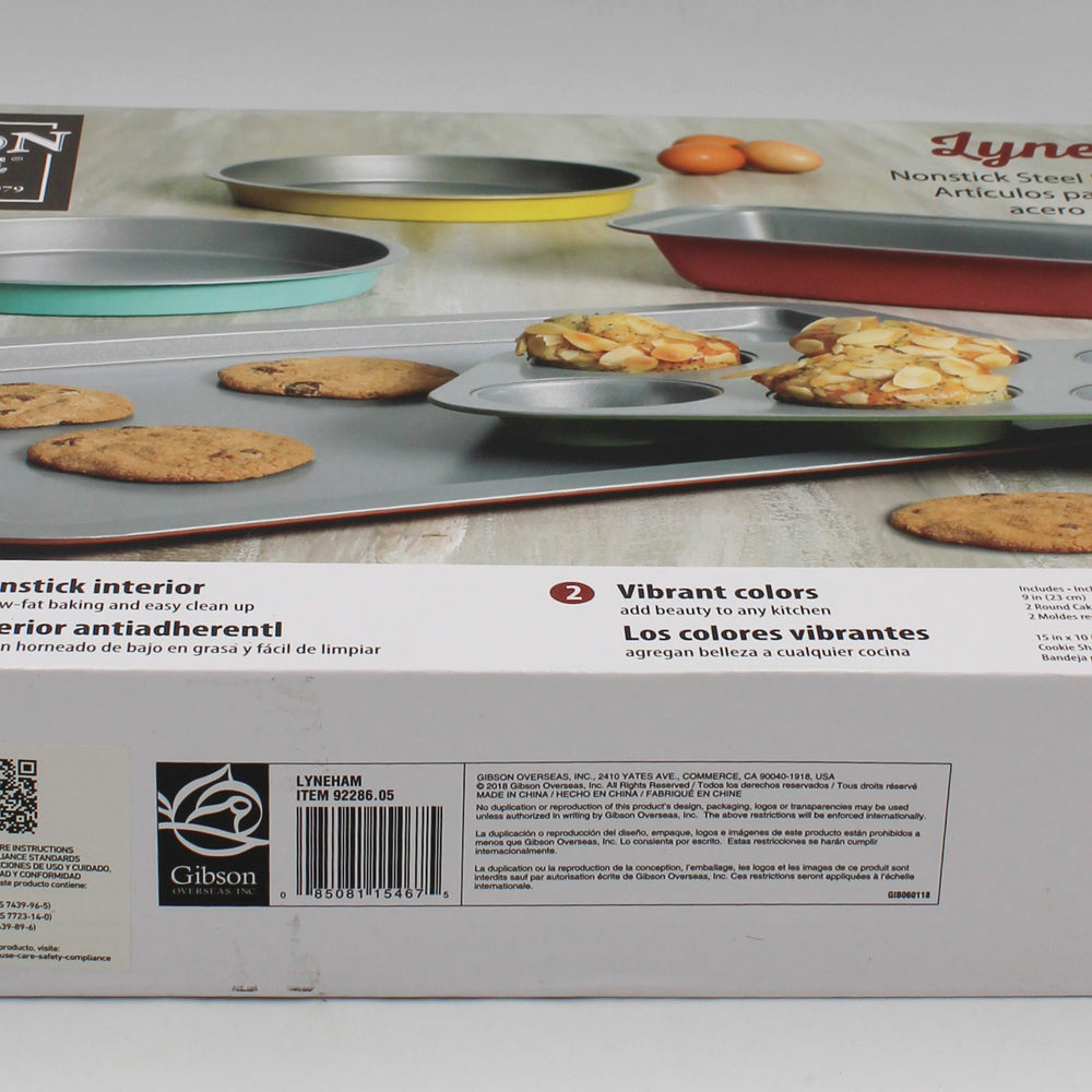 GIBSON HOME 5pc BAKEWARE SET - ASSORTED COLORS NI