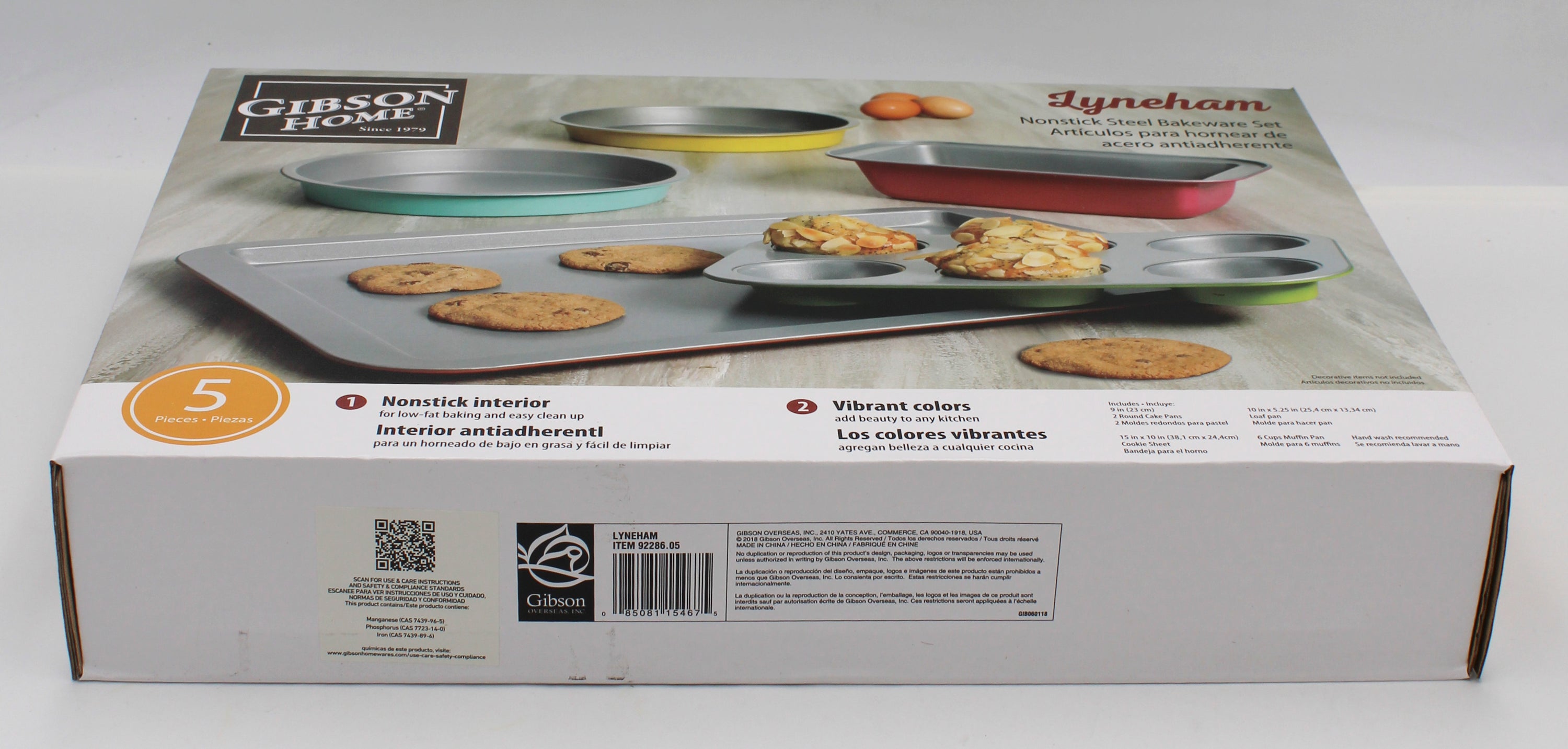 GIBSON HOME 5pc BAKEWARE SET - ASSORTED COLORS NI