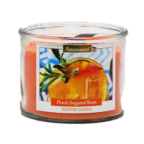 AROMANCE 3WICK GLASS CANDLE 12oz-PEACH SUGARED RUM