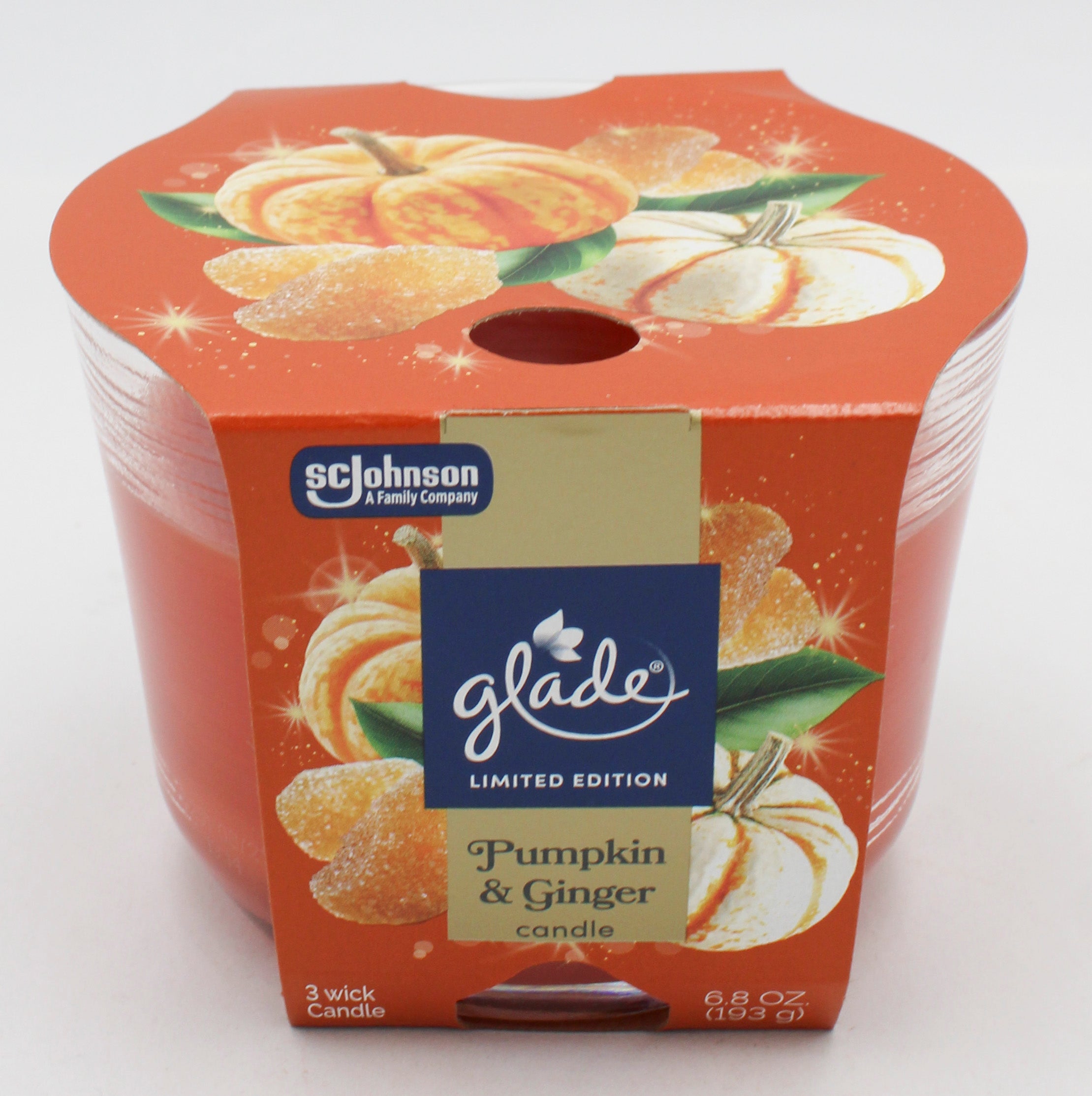 GLADE 3-WICK CANDLE PUMPKIN & GINGER 6.8oz US