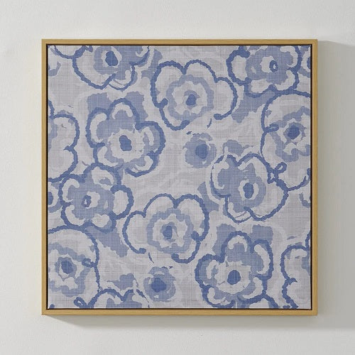 BLUE PANSY CANVAS PRINT 18"L x 18"H