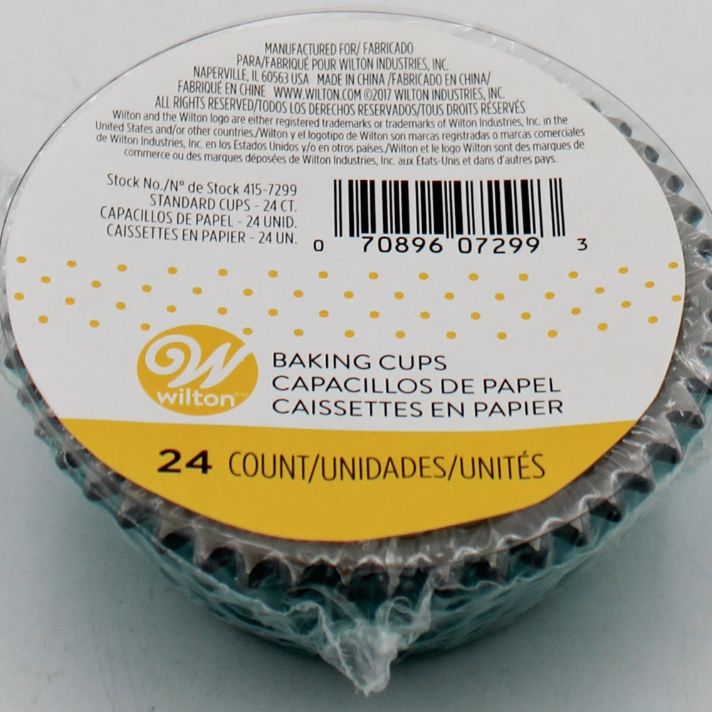 BAKING CUP FOIL TEAL STANDARD 24 CT NI