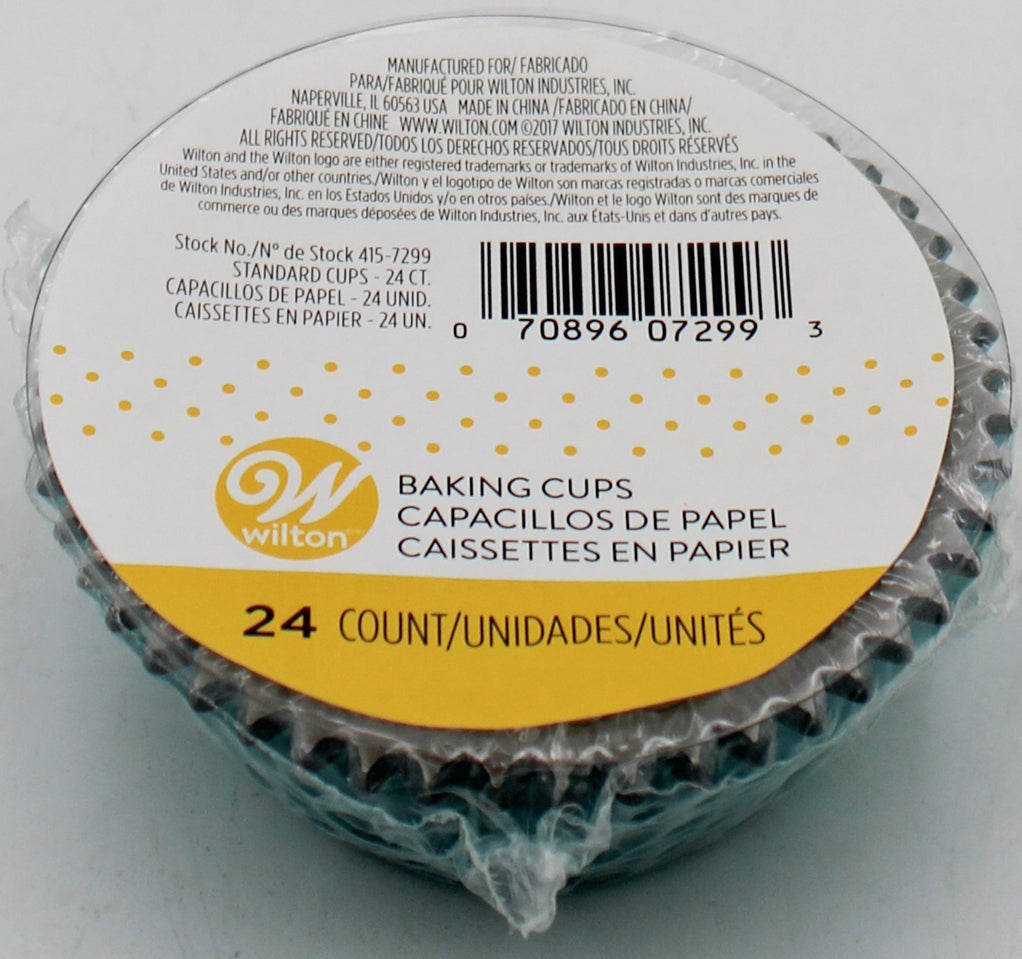 BAKING CUP FOIL TEAL STANDARD 24 CT NI