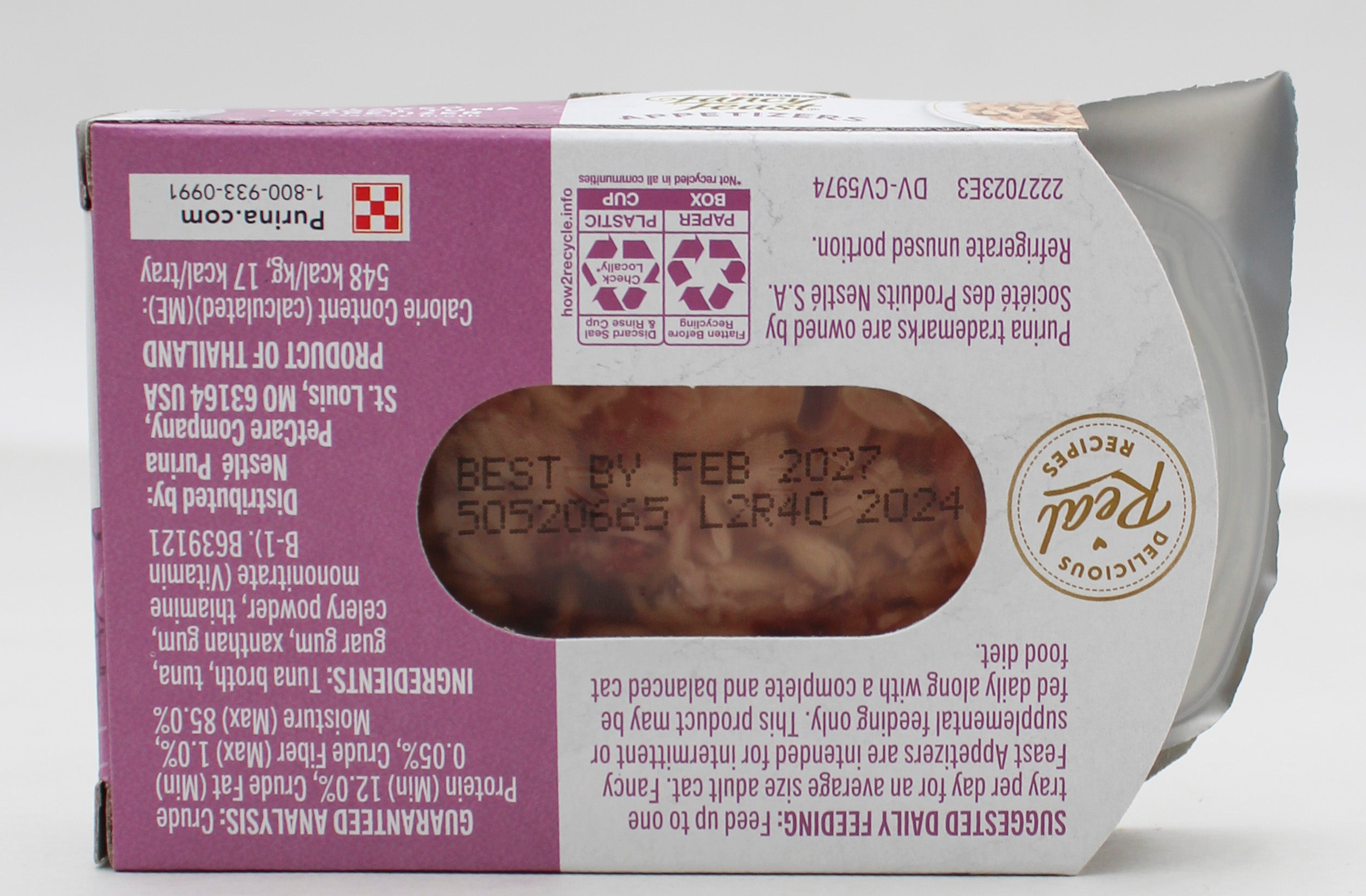 PURINA FANCY FEAST APPETIZER TONGUL TUNA 1.1oz. BB 2/28/2027 NI