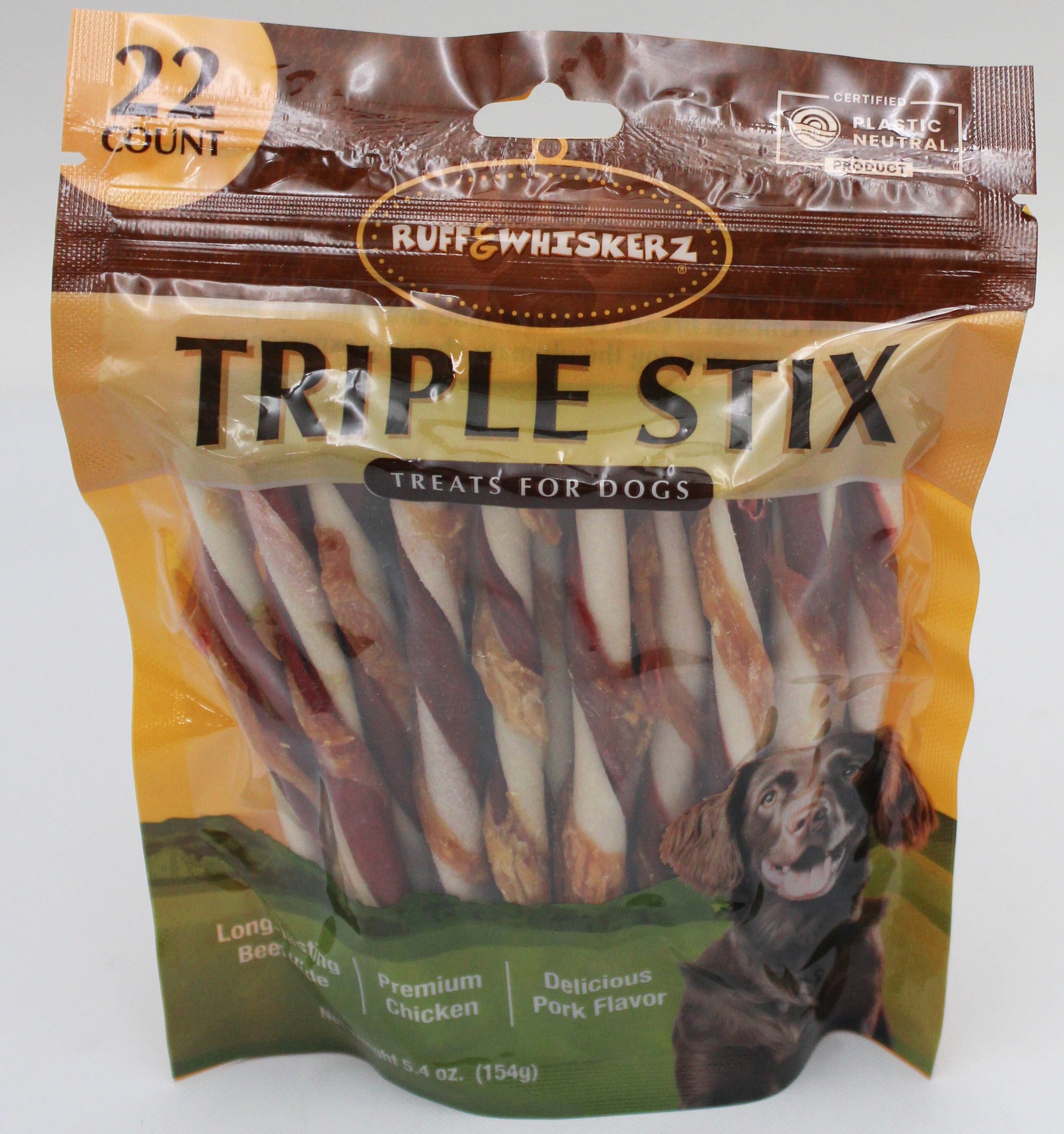 Ruff & Whiskerz Triple Stix Dog Treats 22ct 5.4oz Wholesale