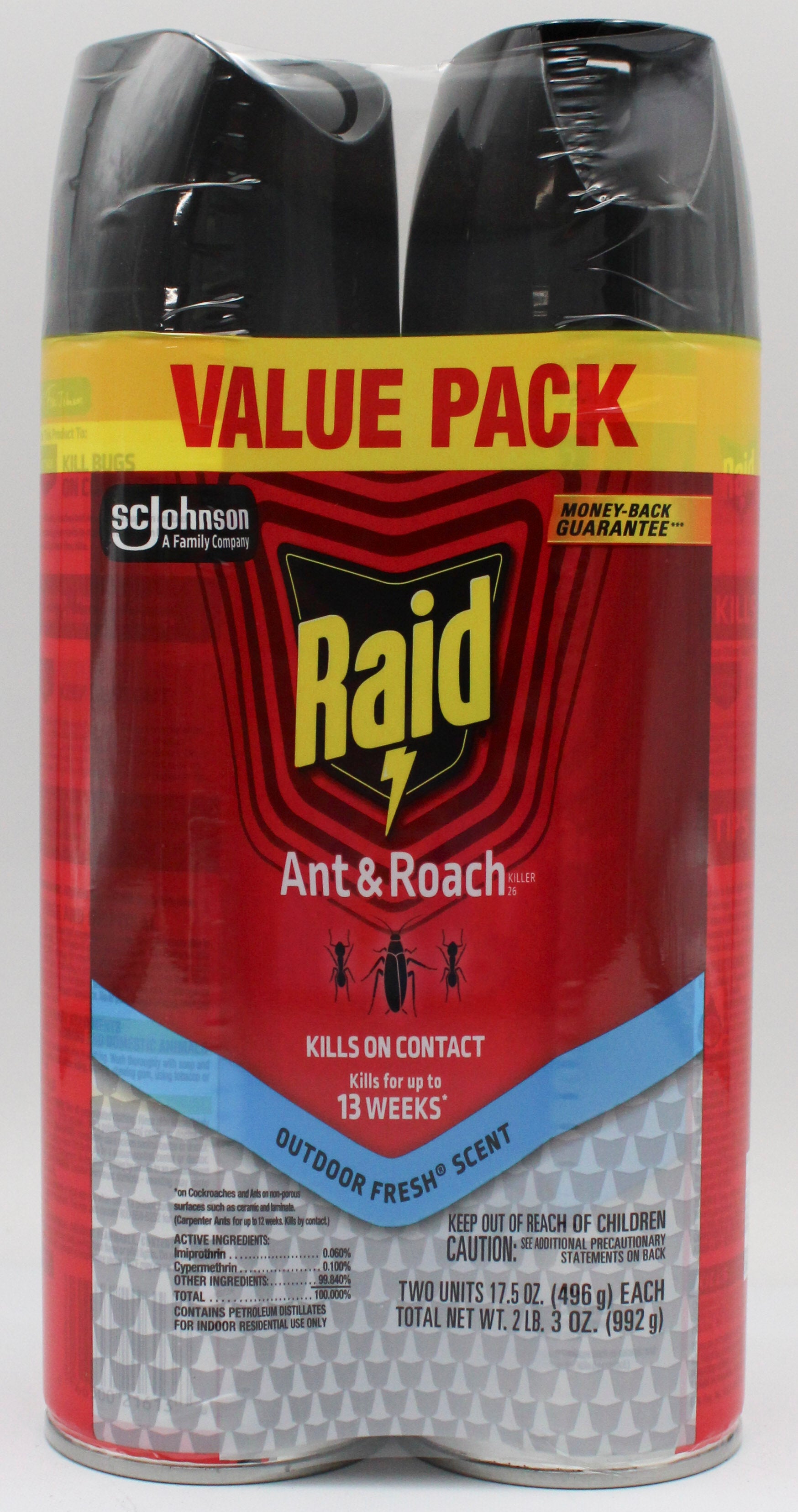 RAID ANT & ROACH KILLER OUTDOOR FRESH TWIN PACK 17.5oz