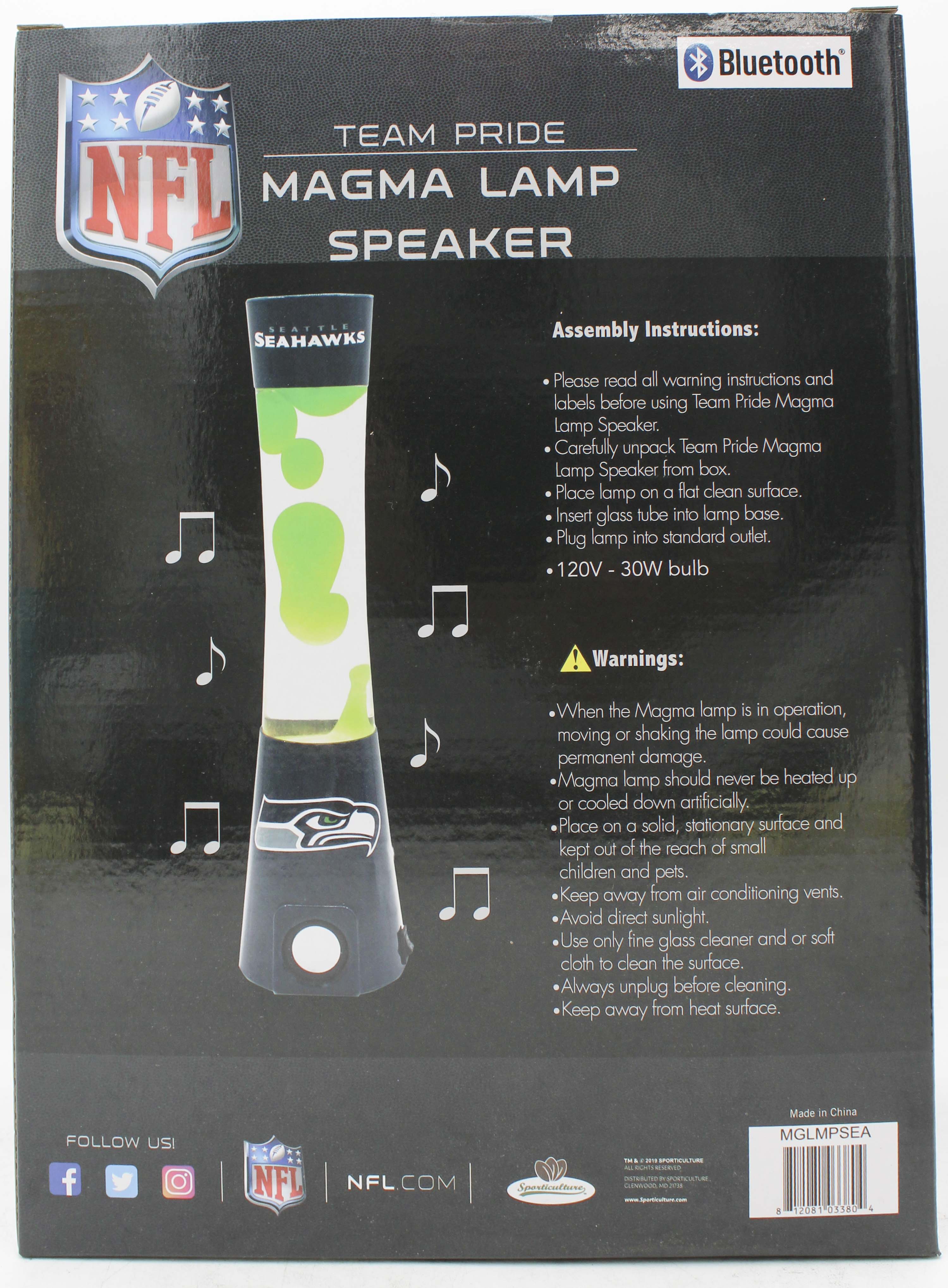 NFL SEATTLE SEAHAWKS LAVA  LAMP SPEAKER 16.5"