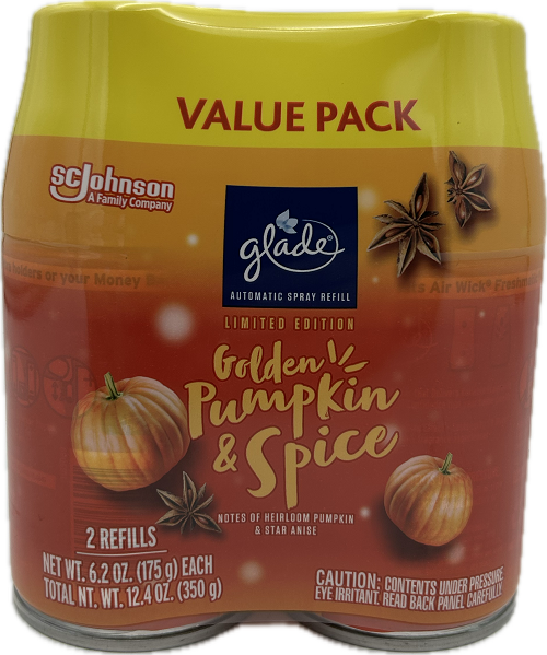 GLADE AUTO REFILLS GOLDEN PUMPKIN SPICE 2ct 6.2oz US