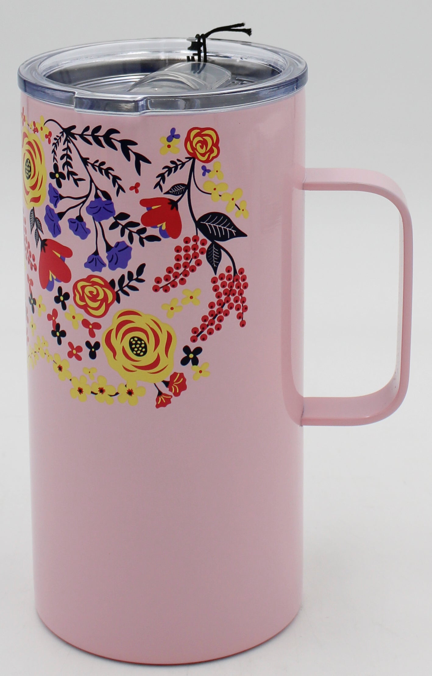 20oz XL DOUBLE WALL COFFEE MUG - FLORAL PINK