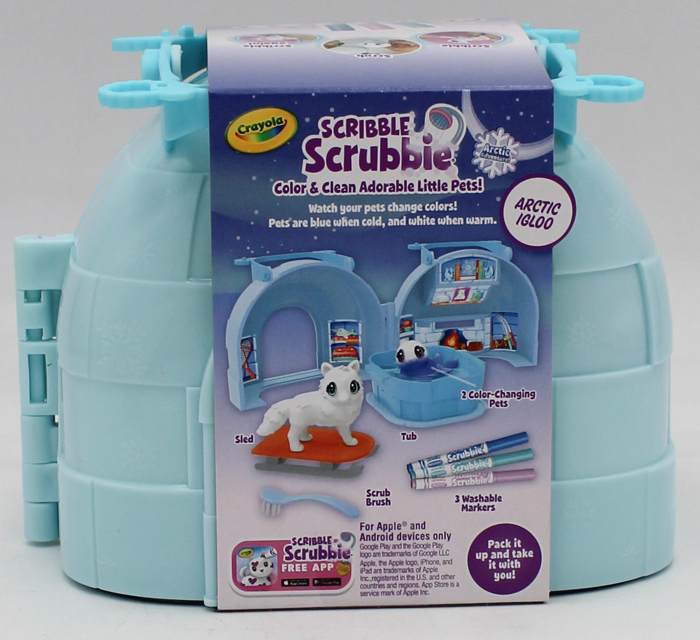 CRAYOLA SCRIBBLE SCRUBBIE PETS, ARTIC IGLOO 7PC SET
