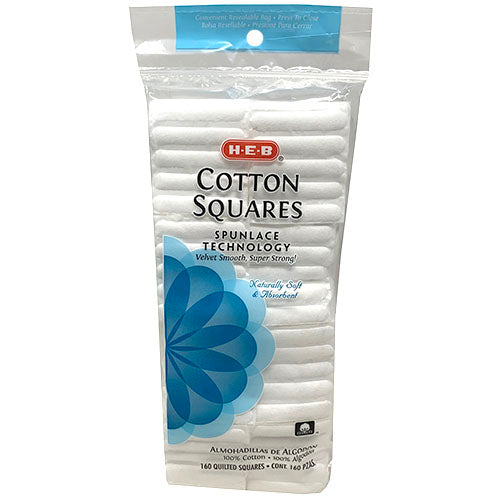 H-E-B COTTON SQUARES 160CT