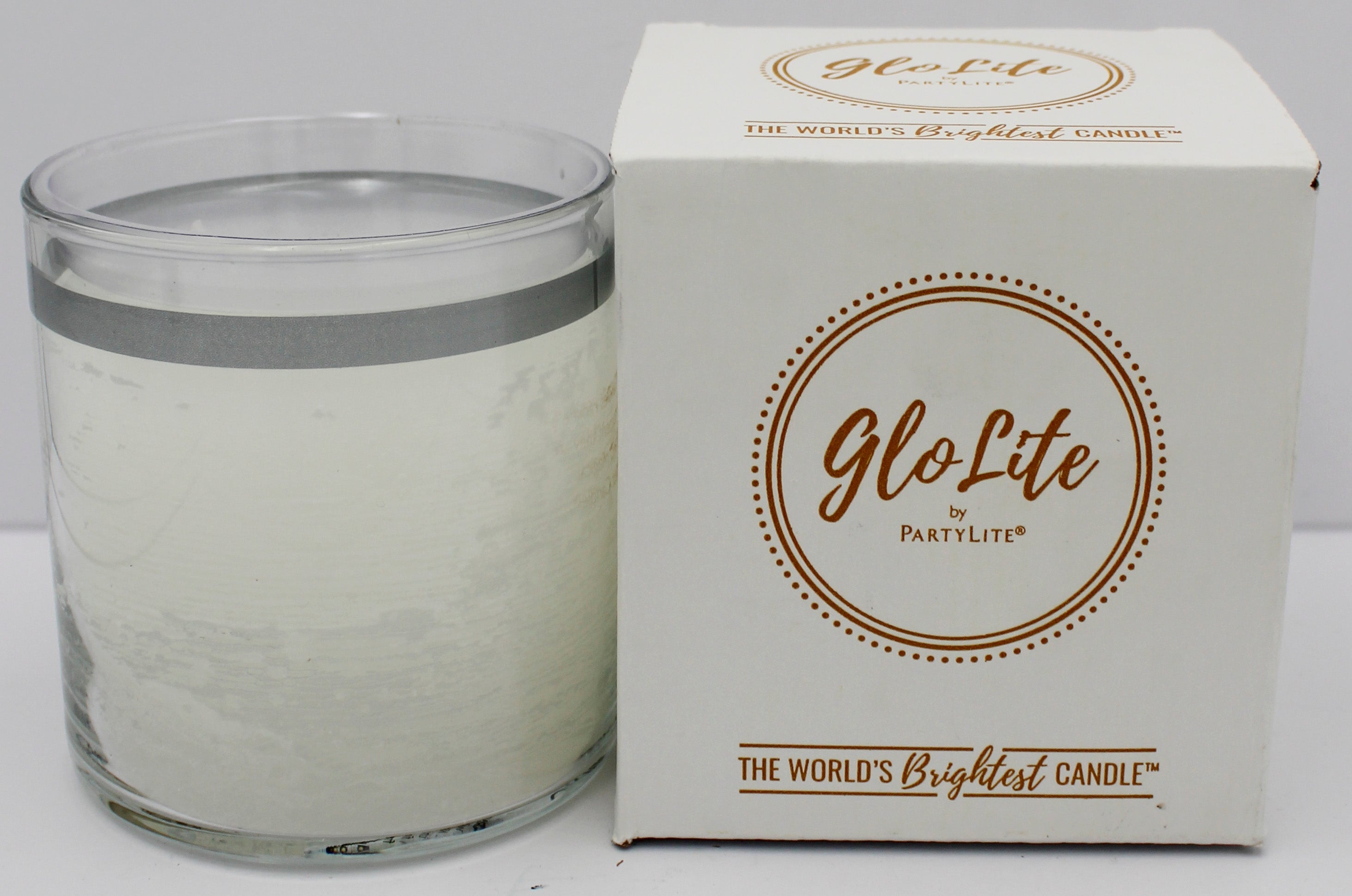 PARTYLITE GLO UNSCENTED WHITE JAR CANDLE 15.5oz