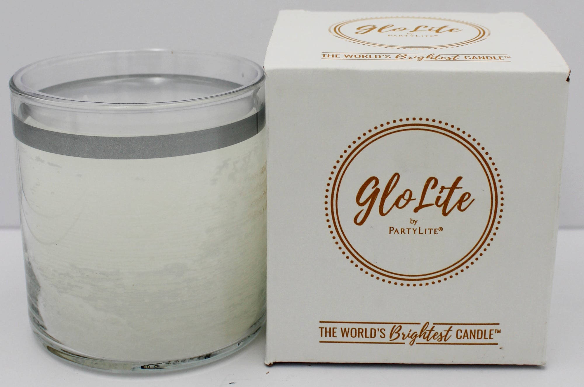 PARTYLITE GLO UNSCENTED WHITE JAR CANDLE 15.5oz