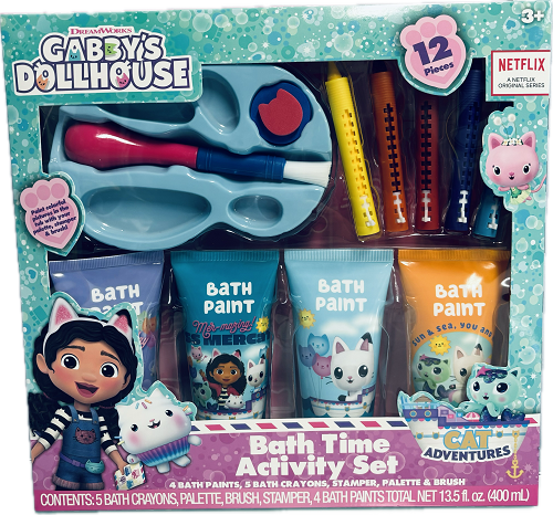 GABBY'S DOLLHOUSE 12PIECES BATH TIME ACTIVITY SET 3+