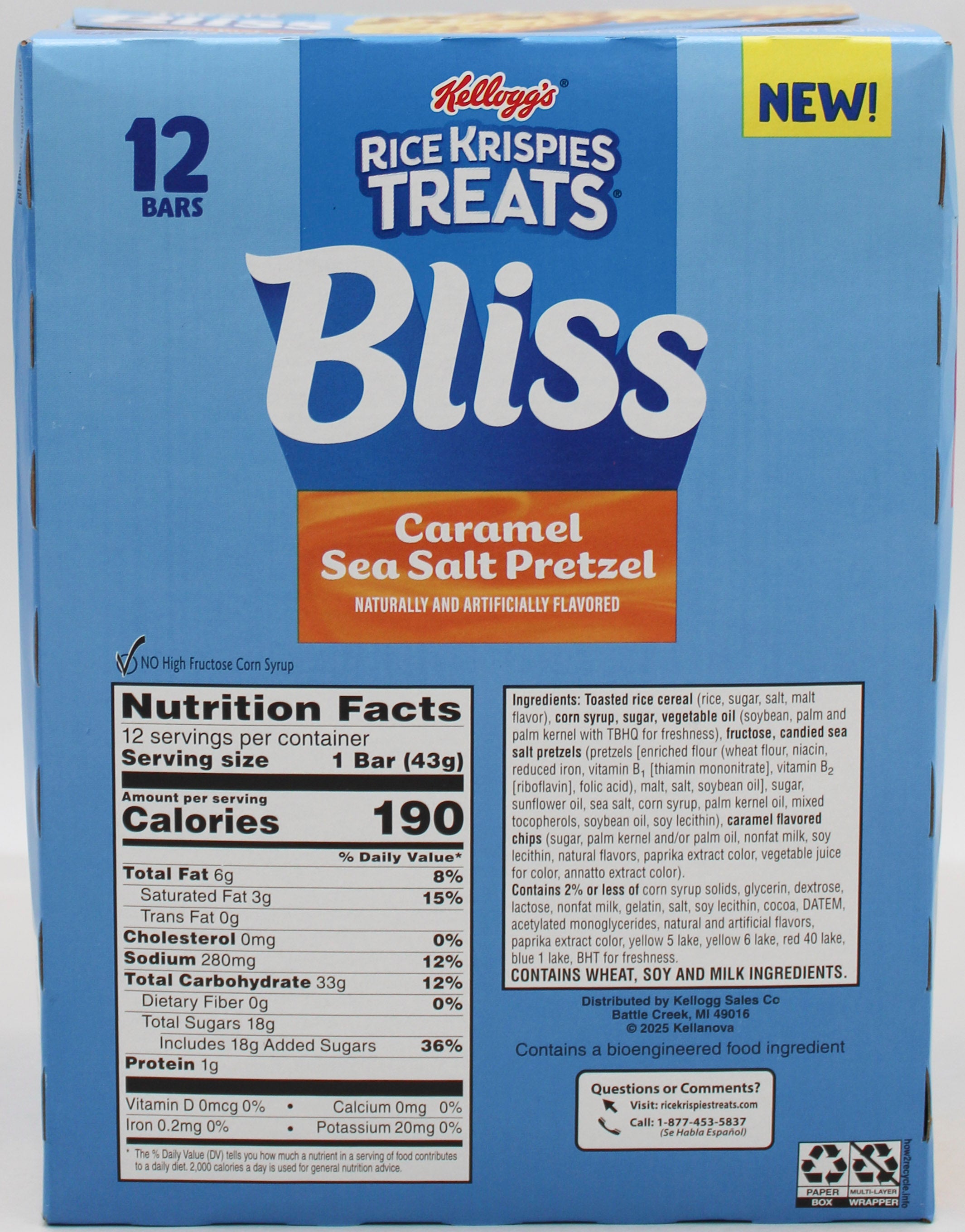 RICE KRISPIES TREATS CARAMEL PRETZEL BARS 12CT 18.2 Oz BB 12/13/26 NI