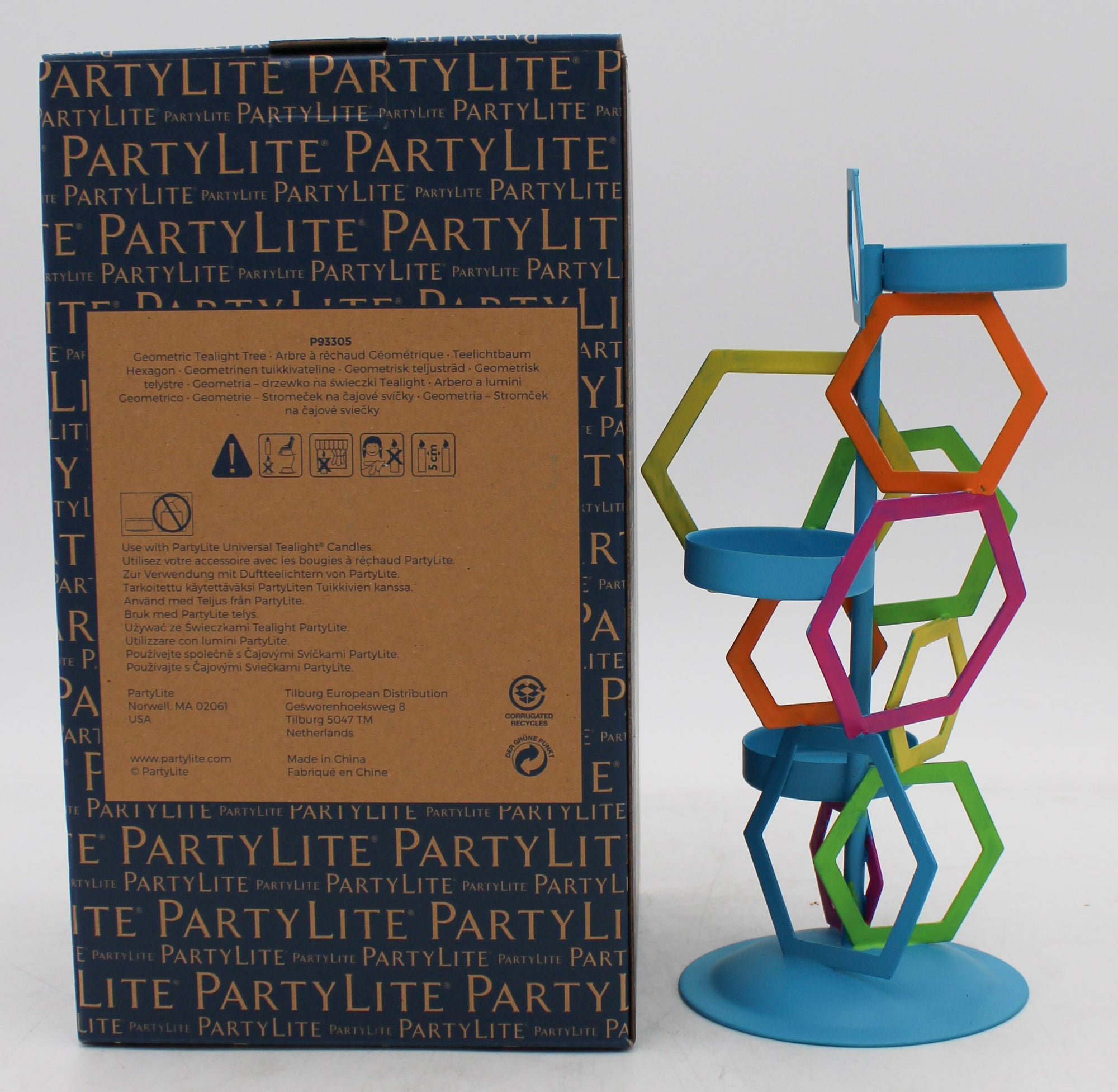 PARTYLITE GEOMETRIC TEALIGHT TREE 4"W x 7"H
