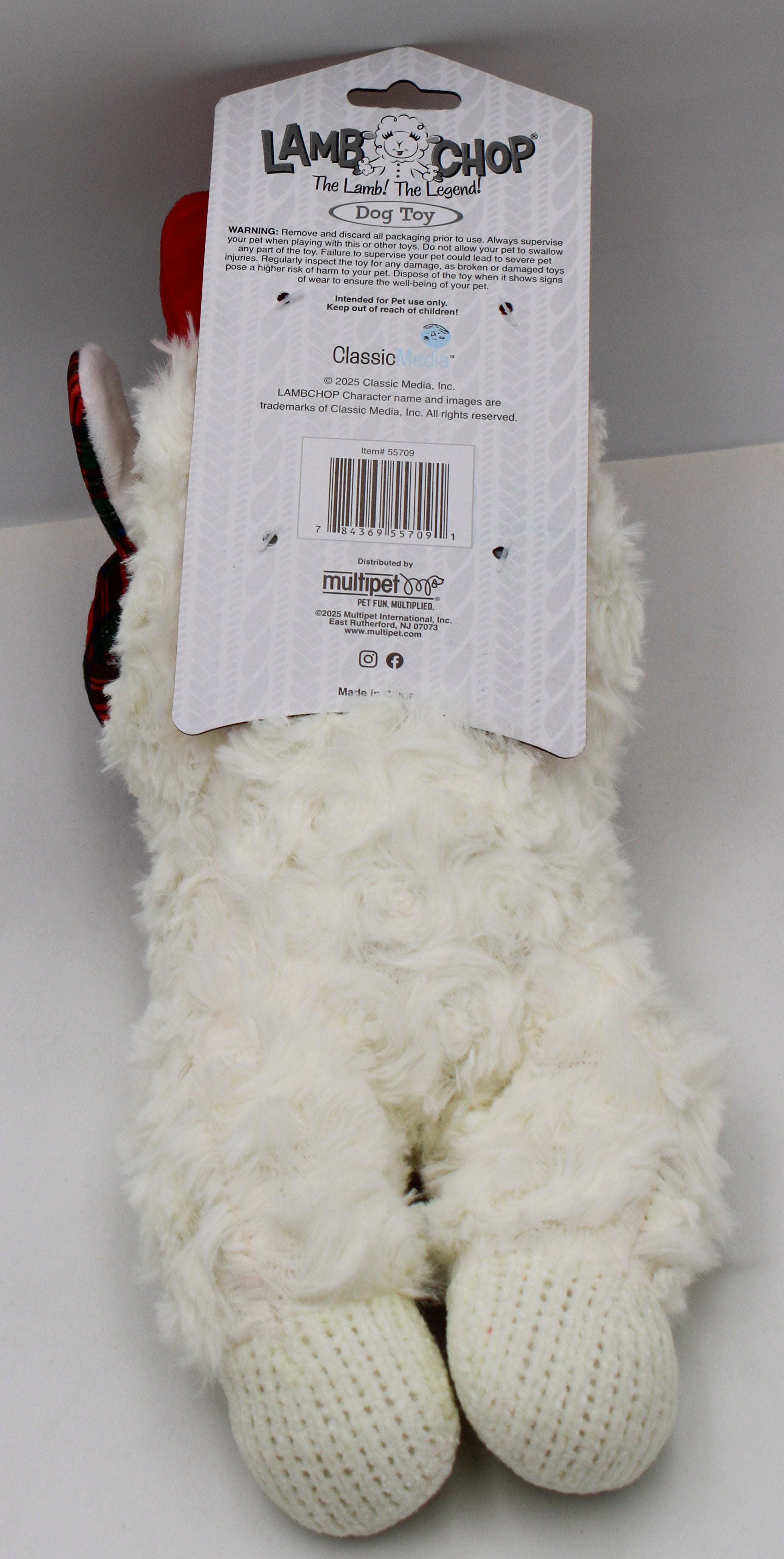 MULTIPET LAMBCHOP TRAPPER HAT DOG TOY - 10.5"