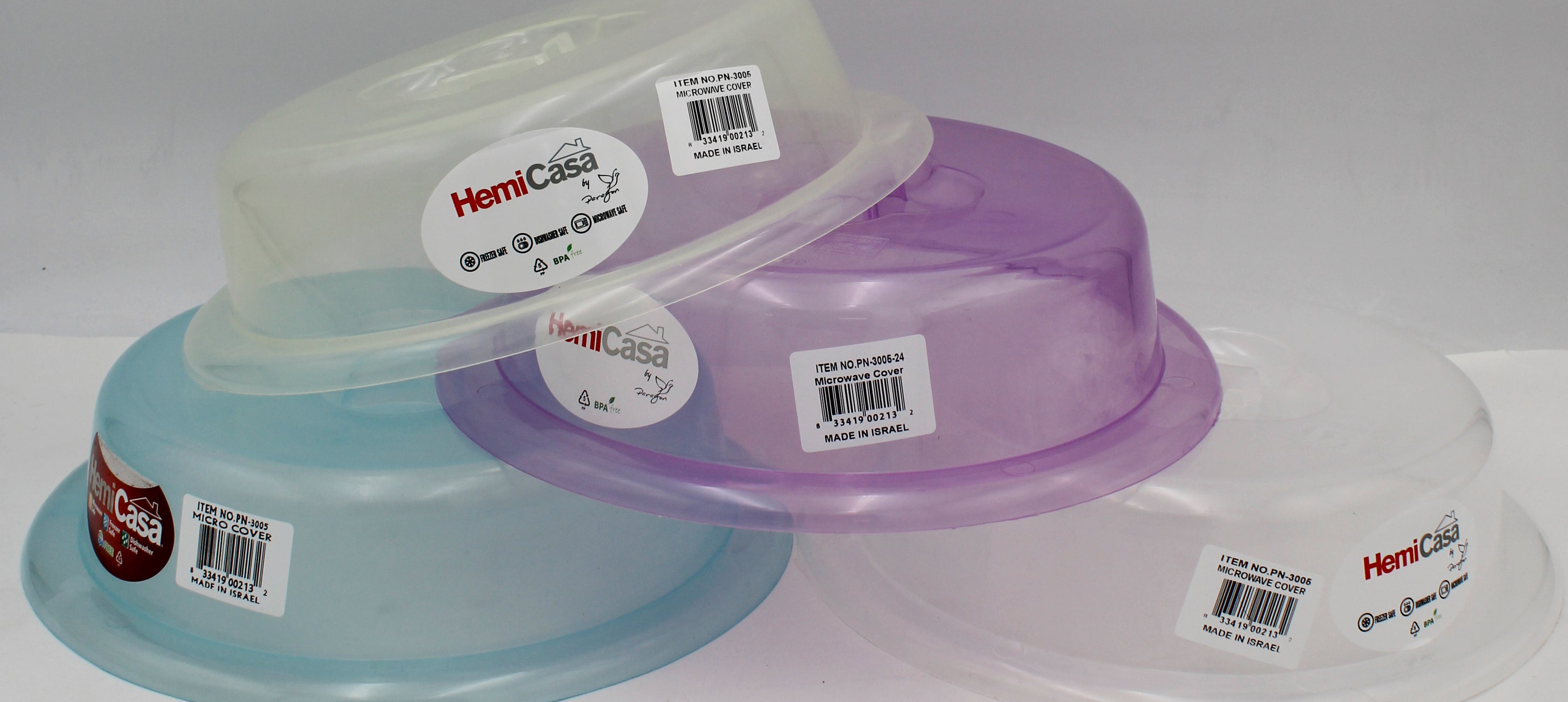 14.43in x 2.56in PLASTIC MICROWAVE COVER - ASST COLORS