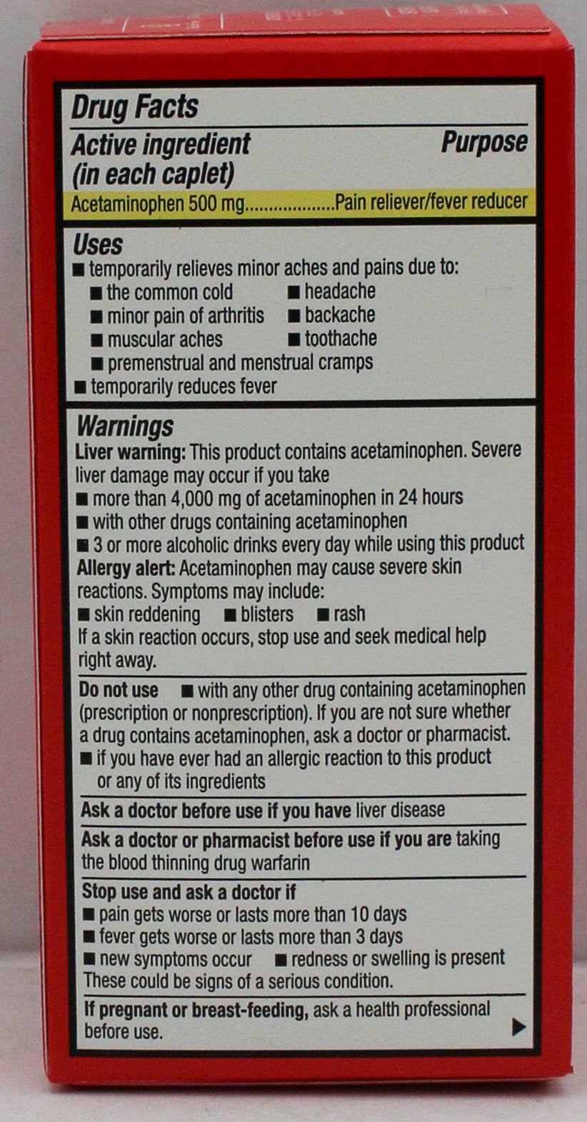 RITE AID PAIN RELIEF ACETAMINOPHEN CAPLETS 100ct EXP 11/30/2026 COMPARES TO Tylenol