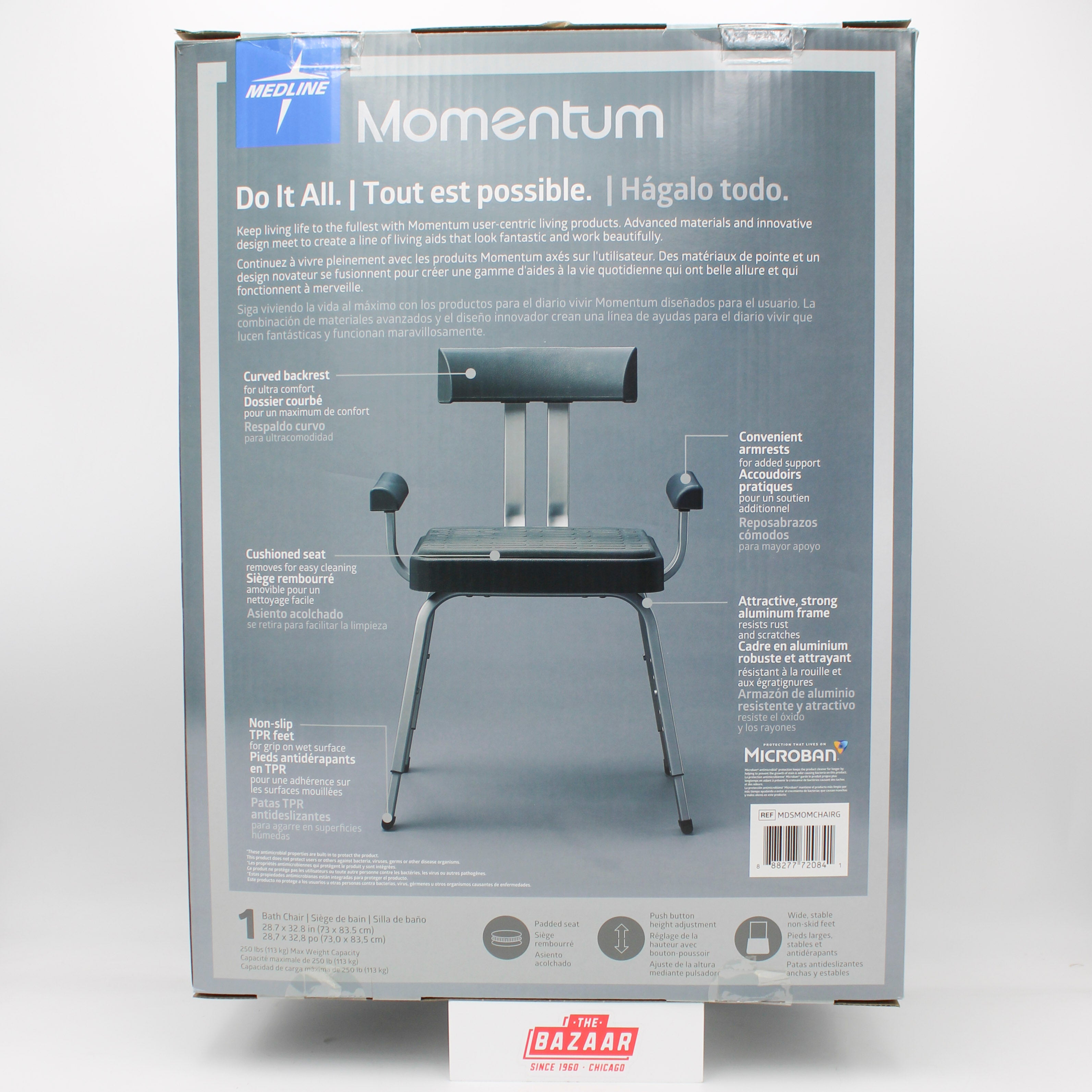 MEDLINE MOMENTUM ADJUSTABLE SHOWER CHAIR NI