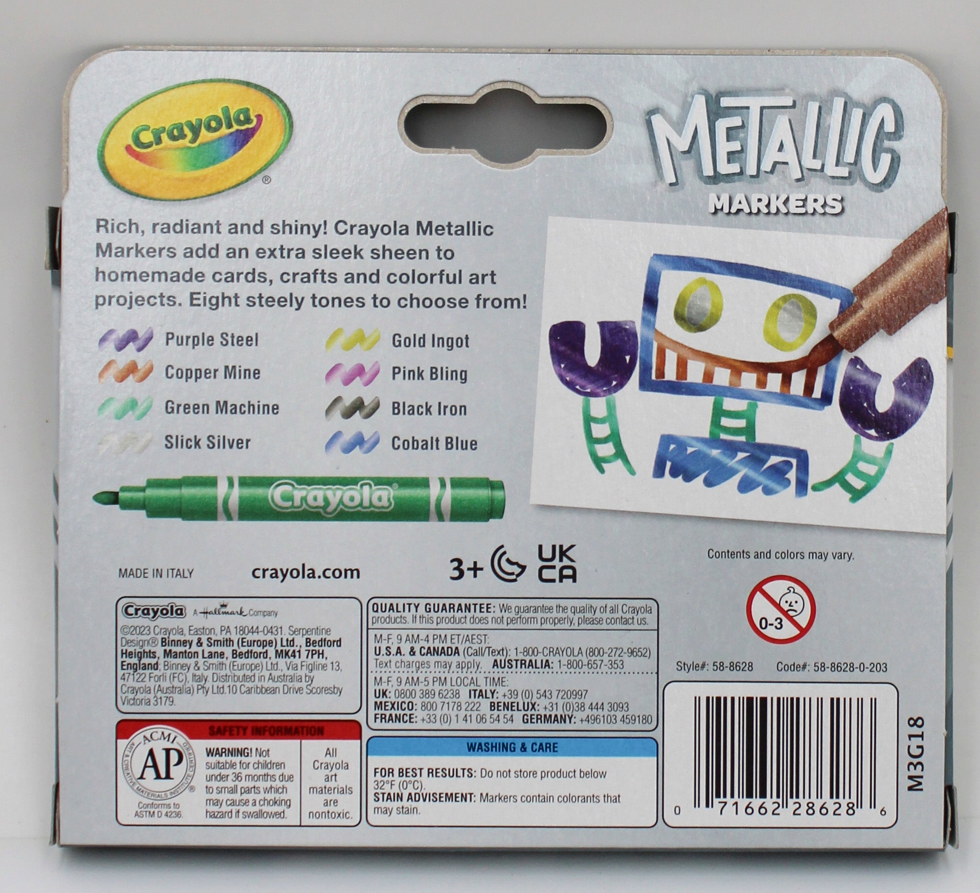 CRAYOLA METALLIC MARKERS 8PK