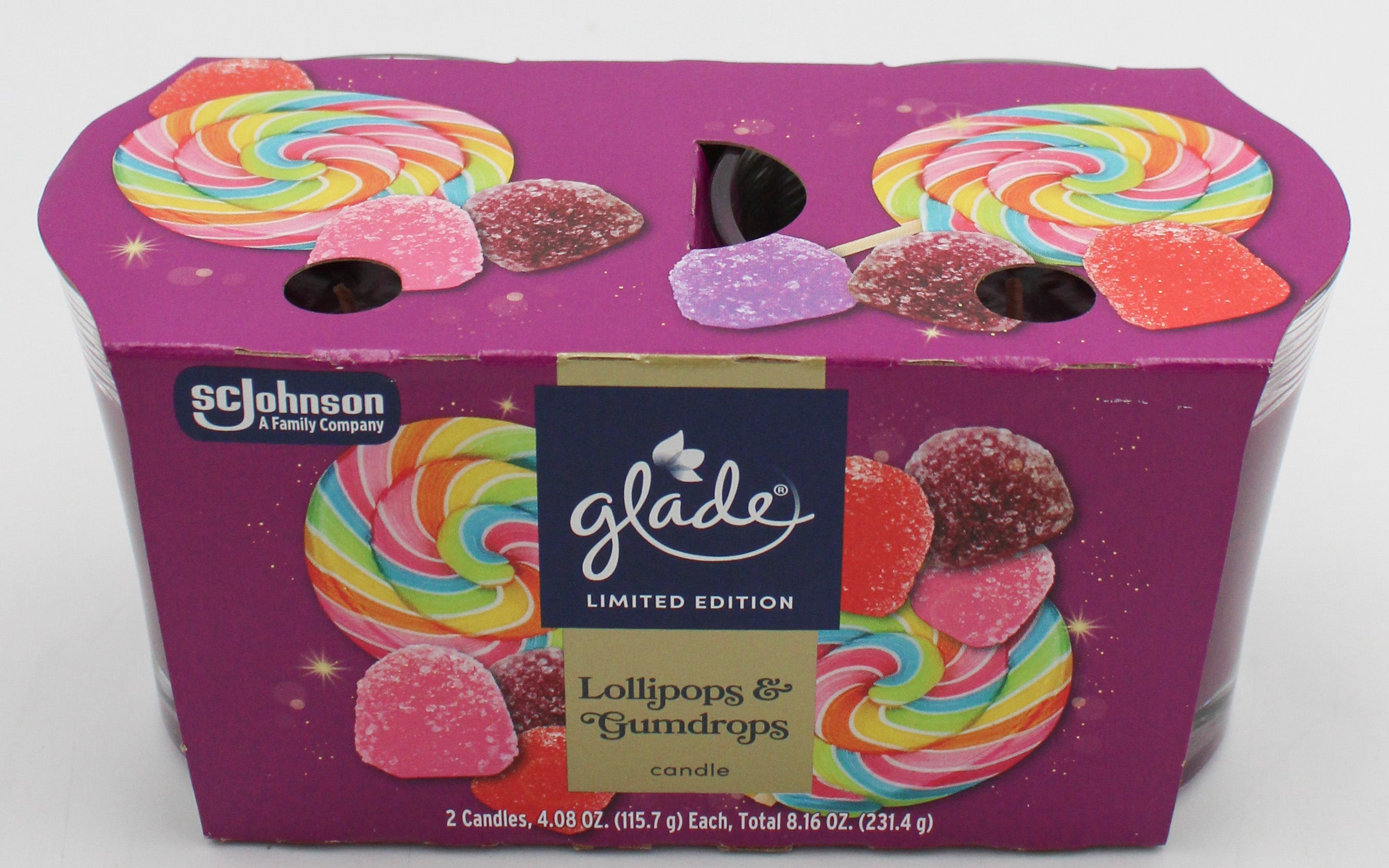 SP GLADE CANDLES 2PK 4.08oz LOLLIPOPS & GUMDROOPS