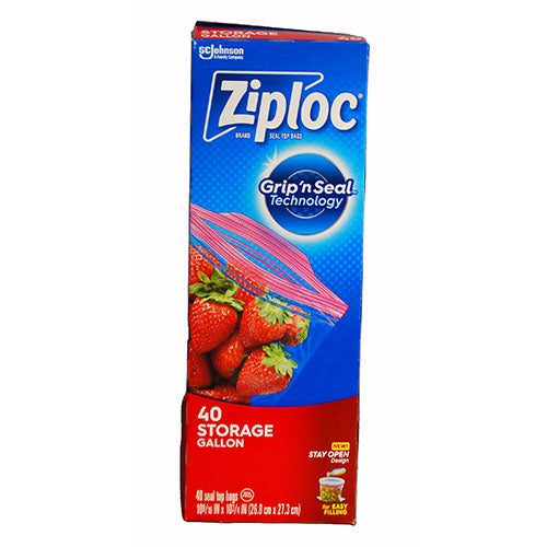 SP ZIPLC  STG BAG GALLON  W/GRIP/SEAL 40ct