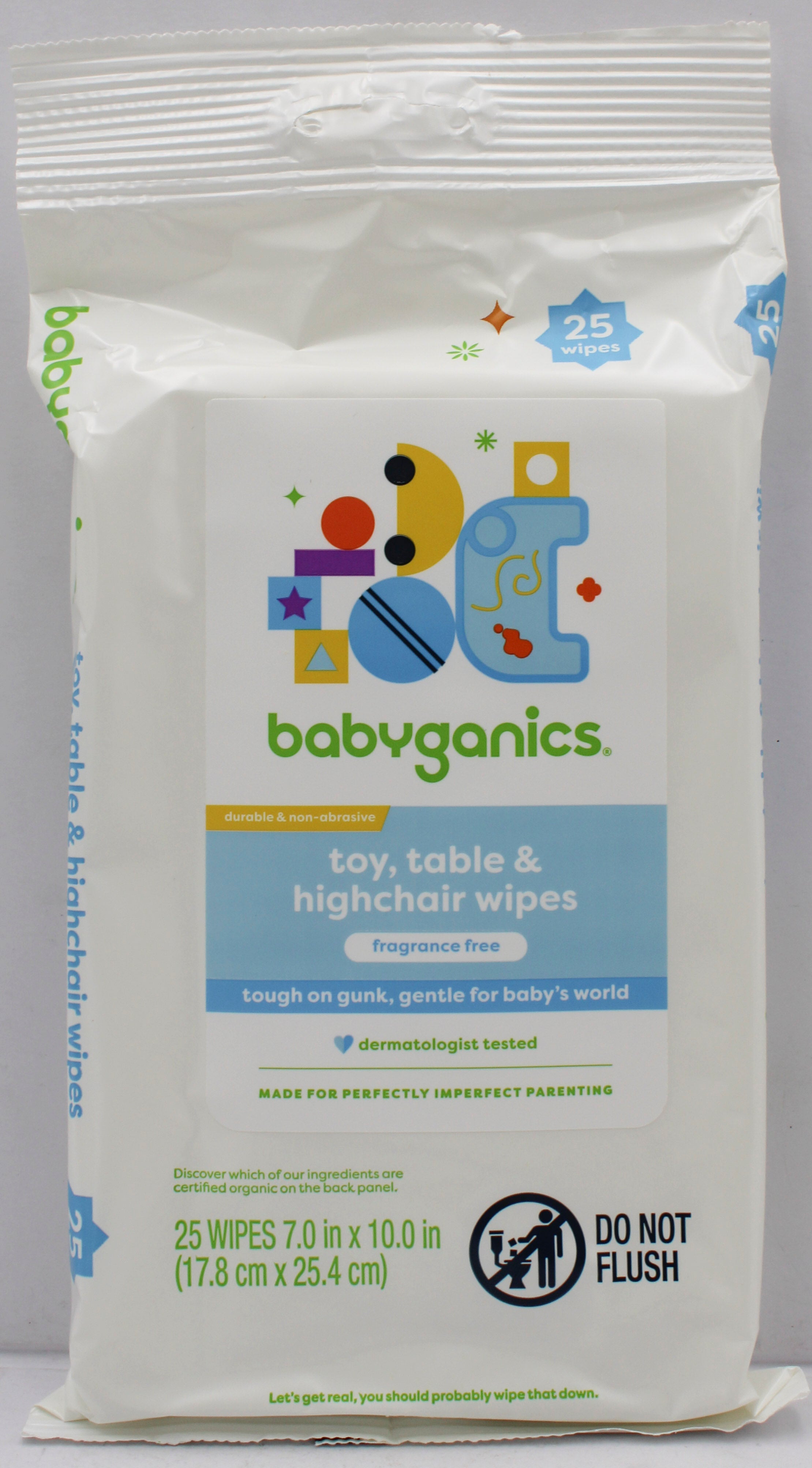 BABYGANICS TOY & TABLE WIPES FRAGRANCE FREE 25ct US