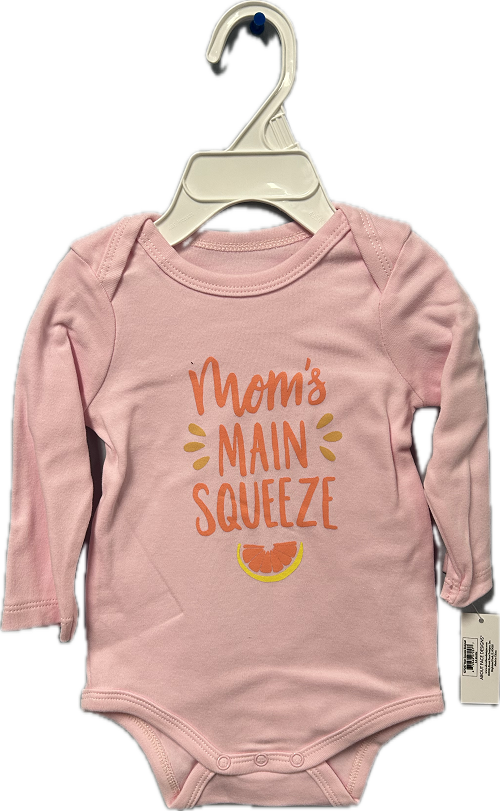 MOM'S MAIN SQUEEZE LONG SLEEVE ONESIE 3-6 MONTHS