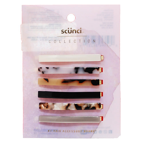 SCUNCI DECO HAIR PINS 6CT-NI