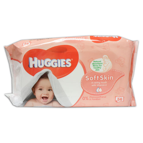 HUGGIE BABY WIPES 56CT(2/22)SFT SKN