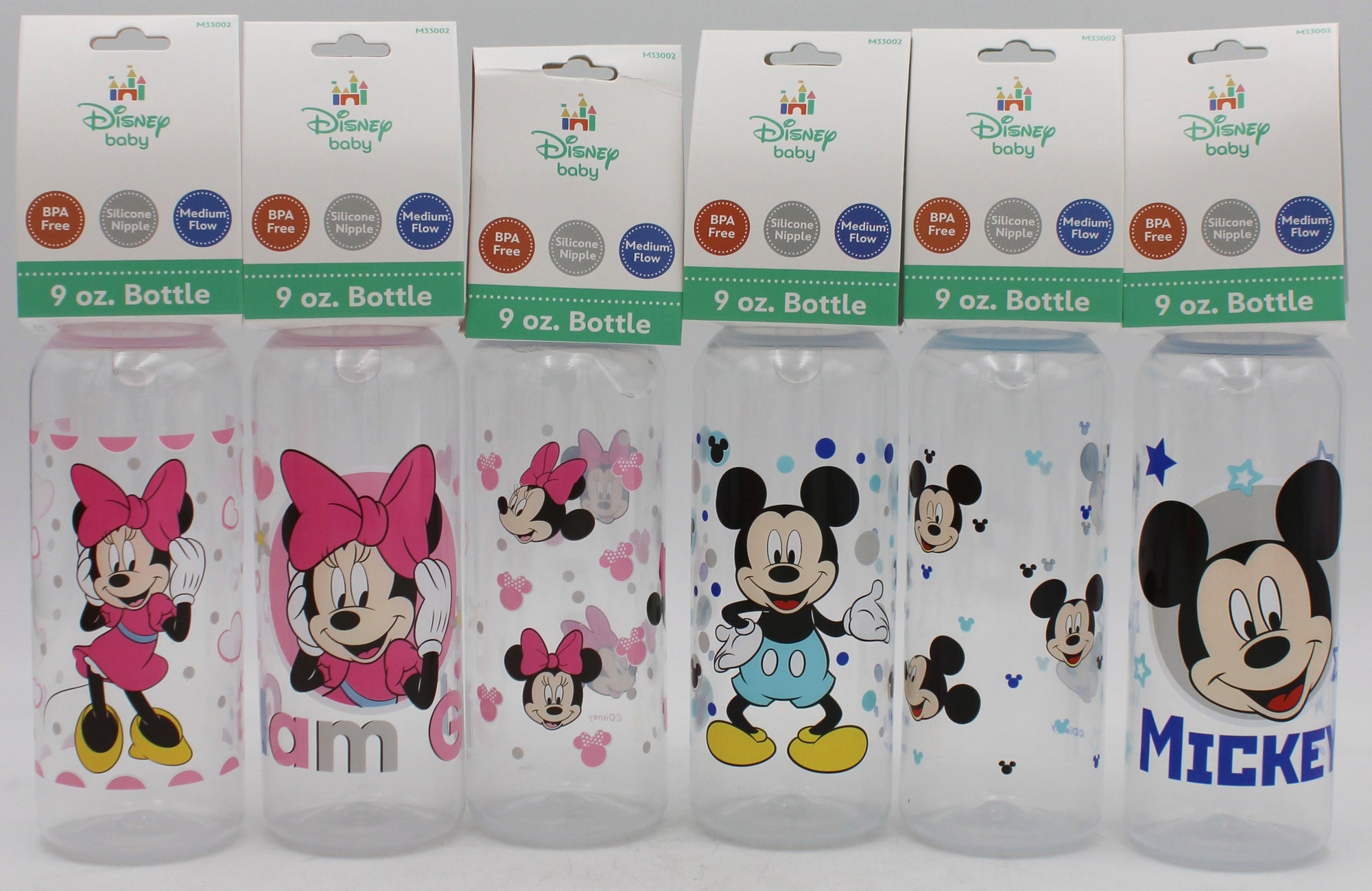 DISNEY BABY 9OZ ASST MINNIE/MICKEY BABY BOTTLE ONLY  -  CAN BE SOLD IN U.S.A NI