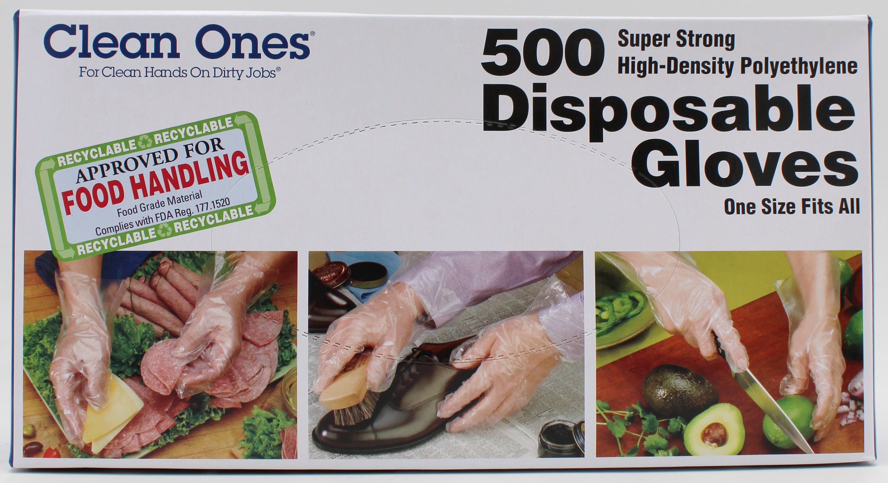 CLEAN ONES 500CT POLY FOOD SAFETY GLOVES