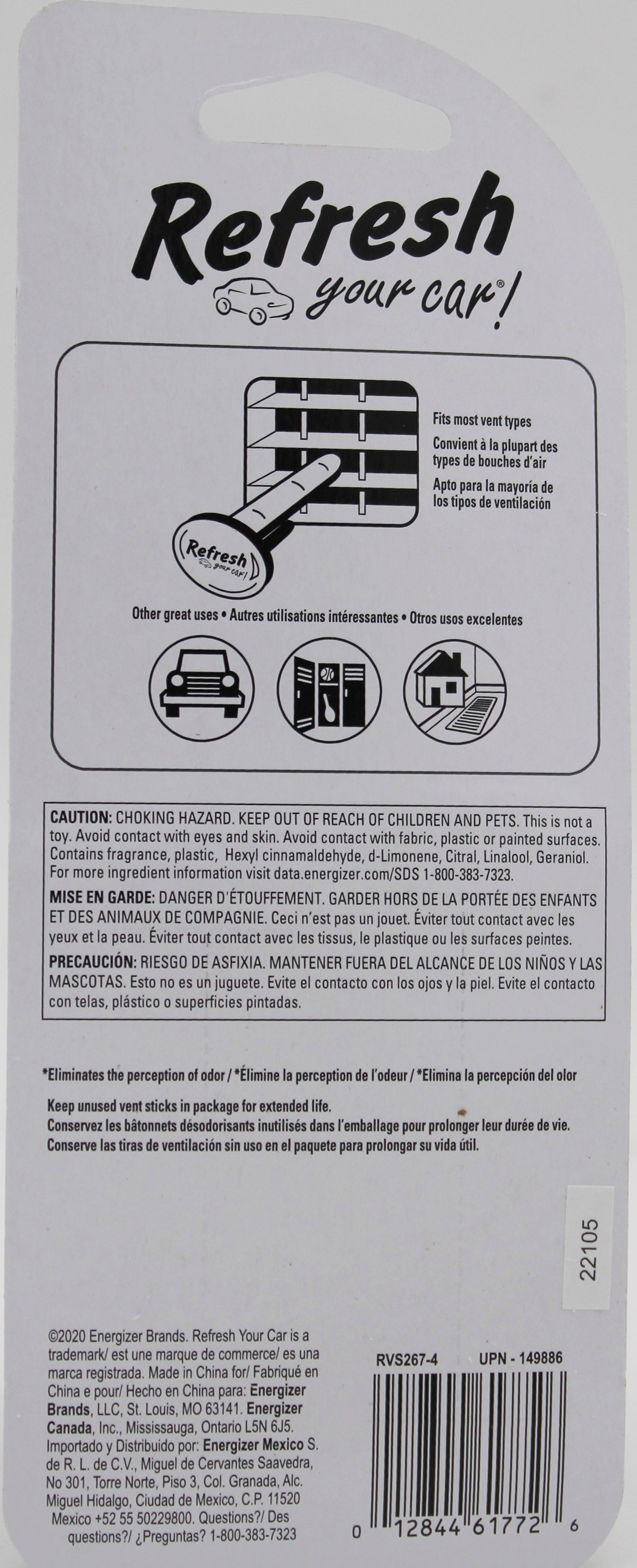 REFRESH YOUR CAR BERGAMOT TEA MINI TEA DIFFUSER 4 pk