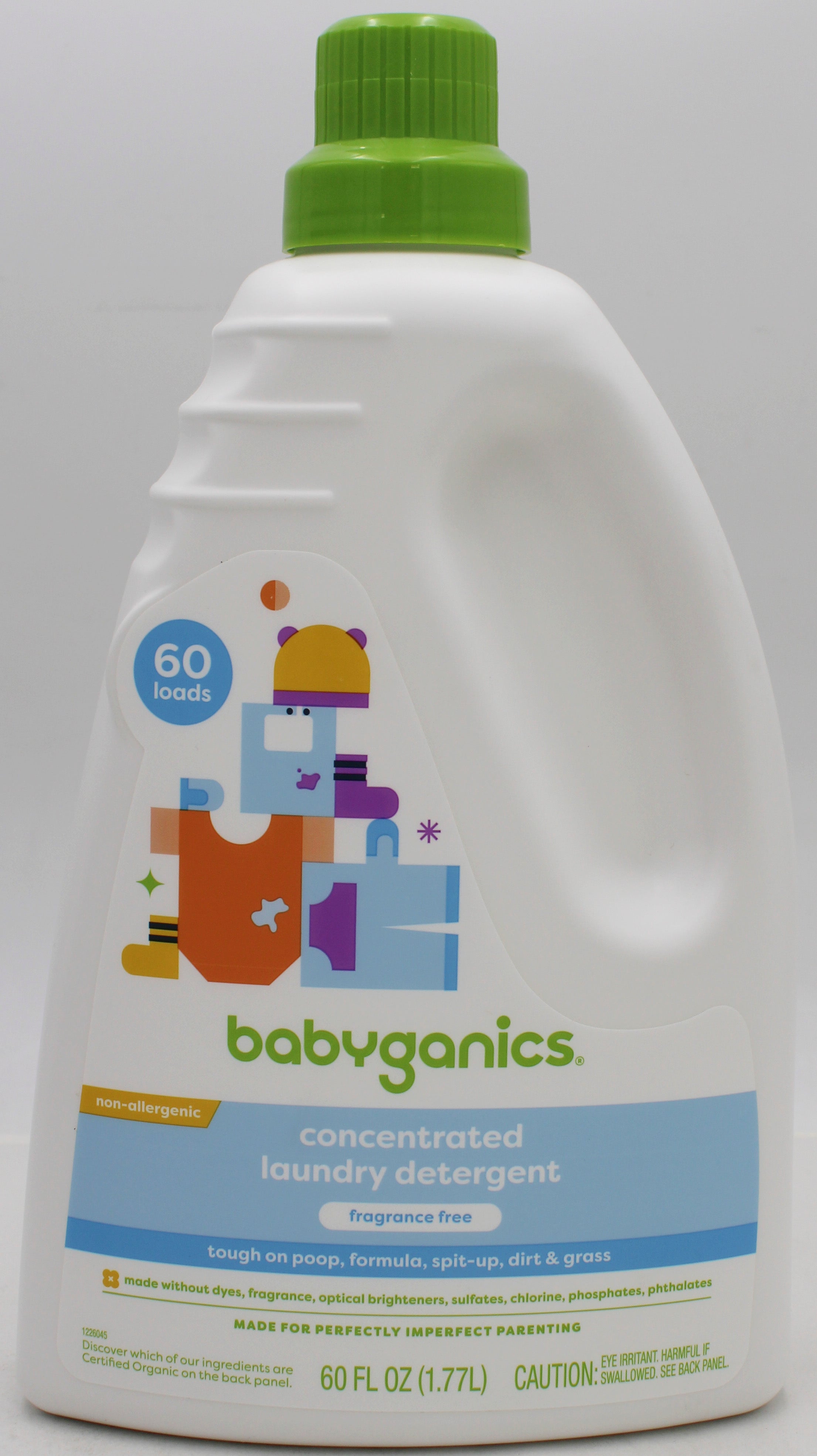 BABYGANICS LAUNDRY DETERGENT FRAGRANCE FREE 60oz