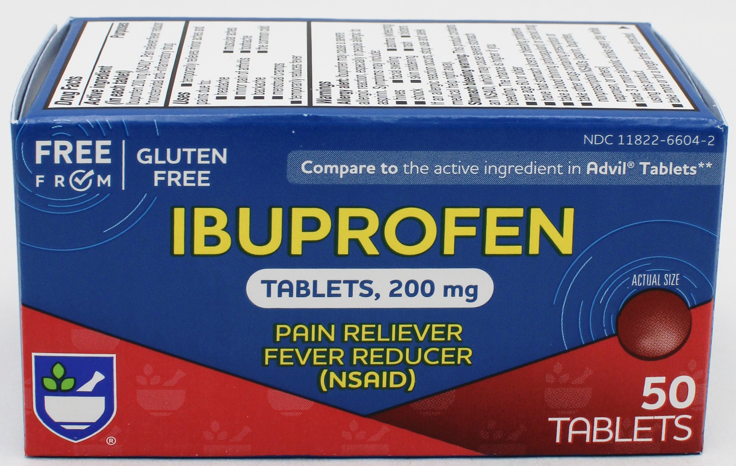 RITE AID PAIN RELIEVER IBUPROFEN TABLETS 50ct EXP 2/28/2027 COMPARES TO Advil