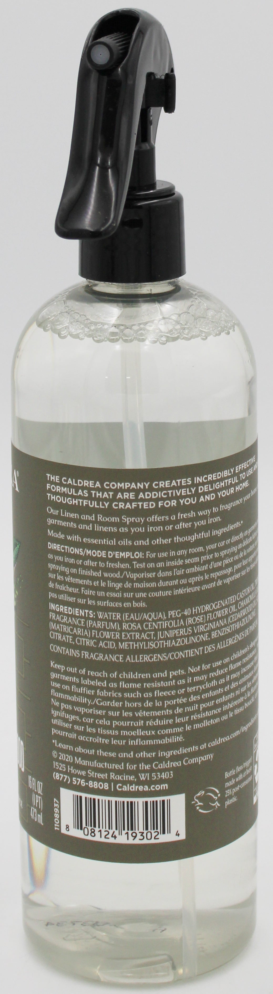 CALDREA LINEN & ROOM SPRAY ROSEWATER DRIFTWOOD 16oz US