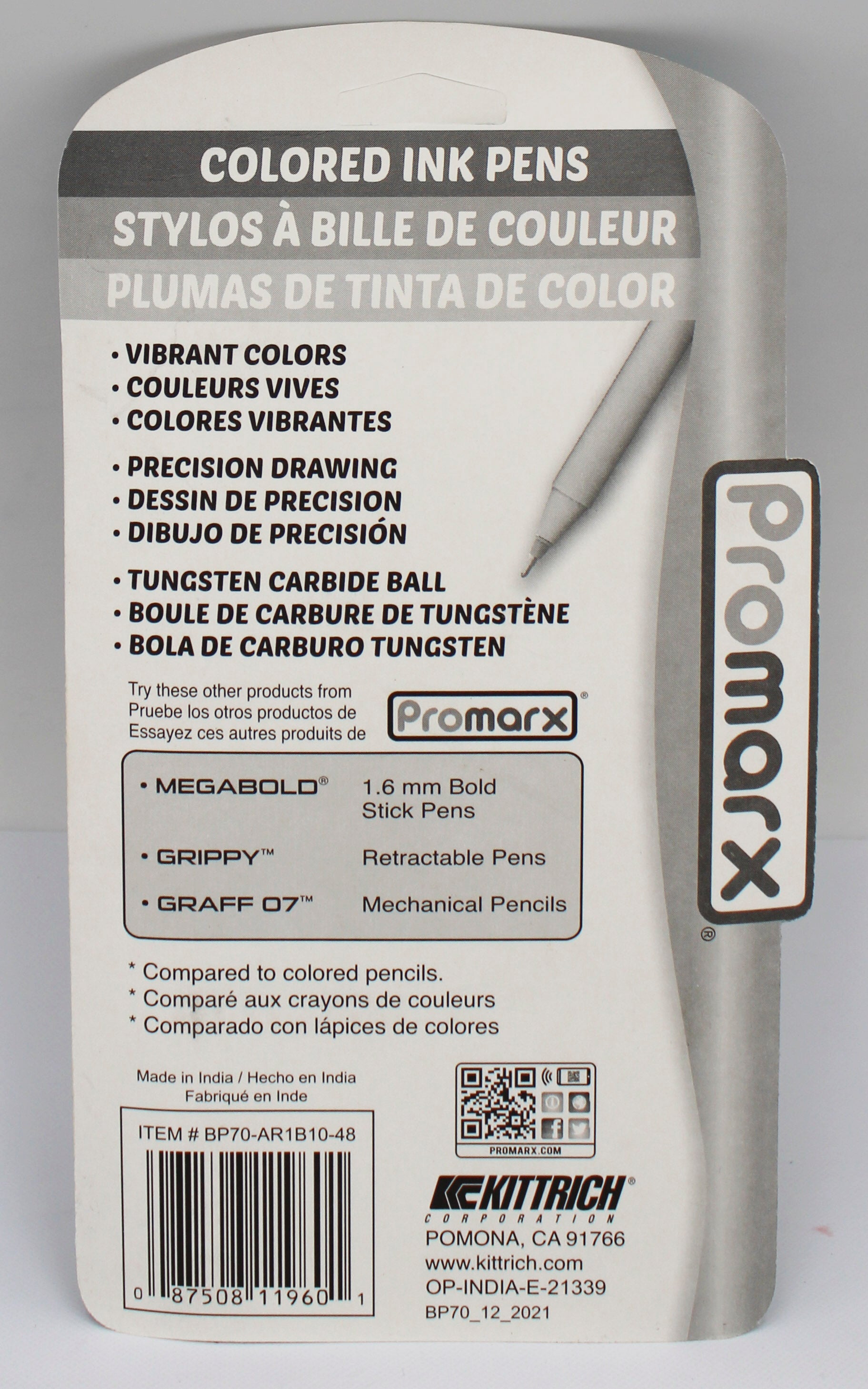 PROMARX ASST COLORED BALLPOINT INK PENS 1.0M 10CT