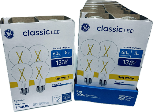 GE Classic A19 LED Soft White 60W Replacement Light Bulbs 4-Pack