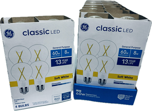 GE CLASSIC SOFT WHITE 60W REPLACEMENT LED CLEAR INDOOR GENERAL PURPOSE A19 LIGHT BULBS 4CT