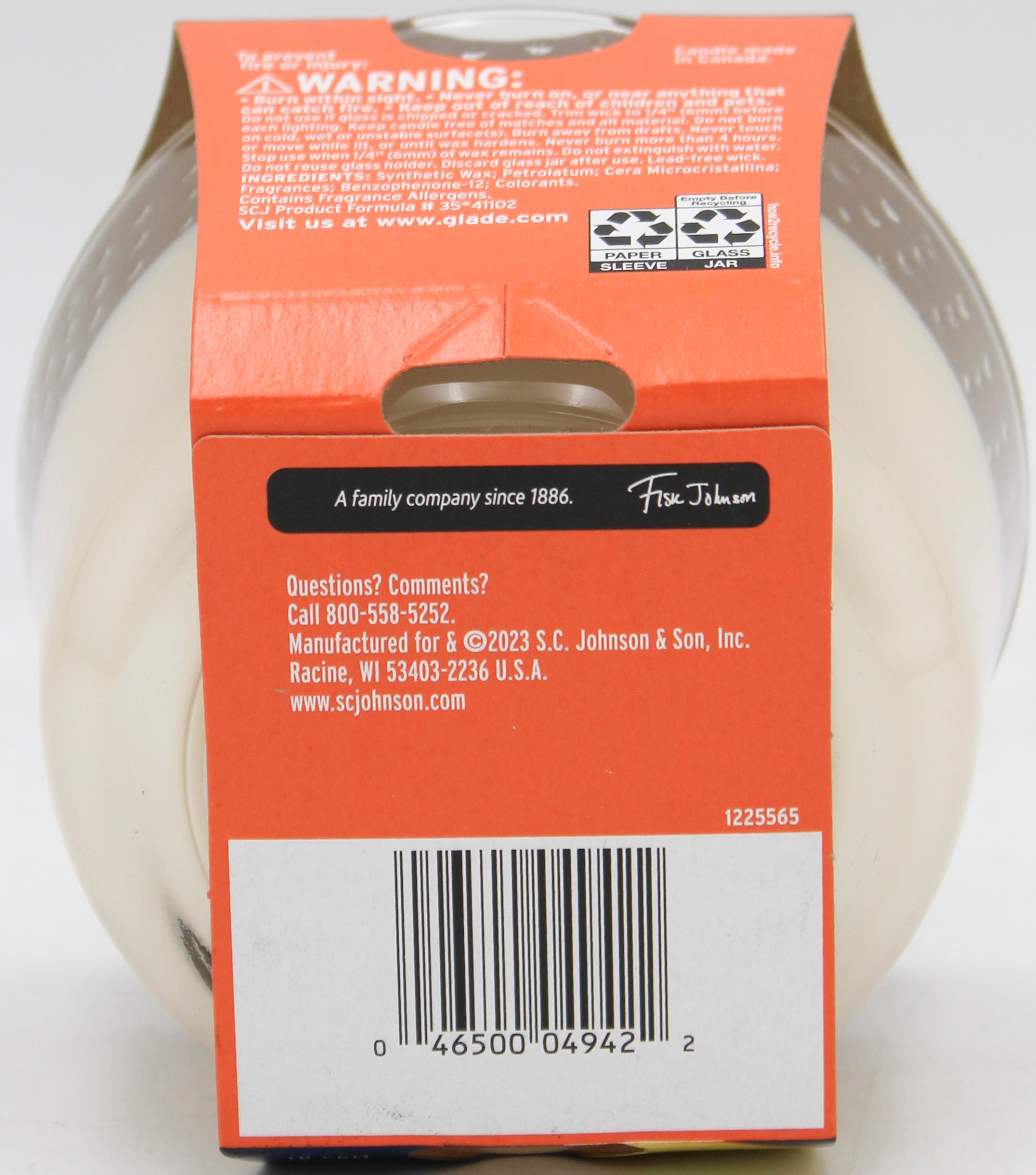 GLADE 3-WICK CANDLE FRESH YUZU & PEACH 6.8oz US