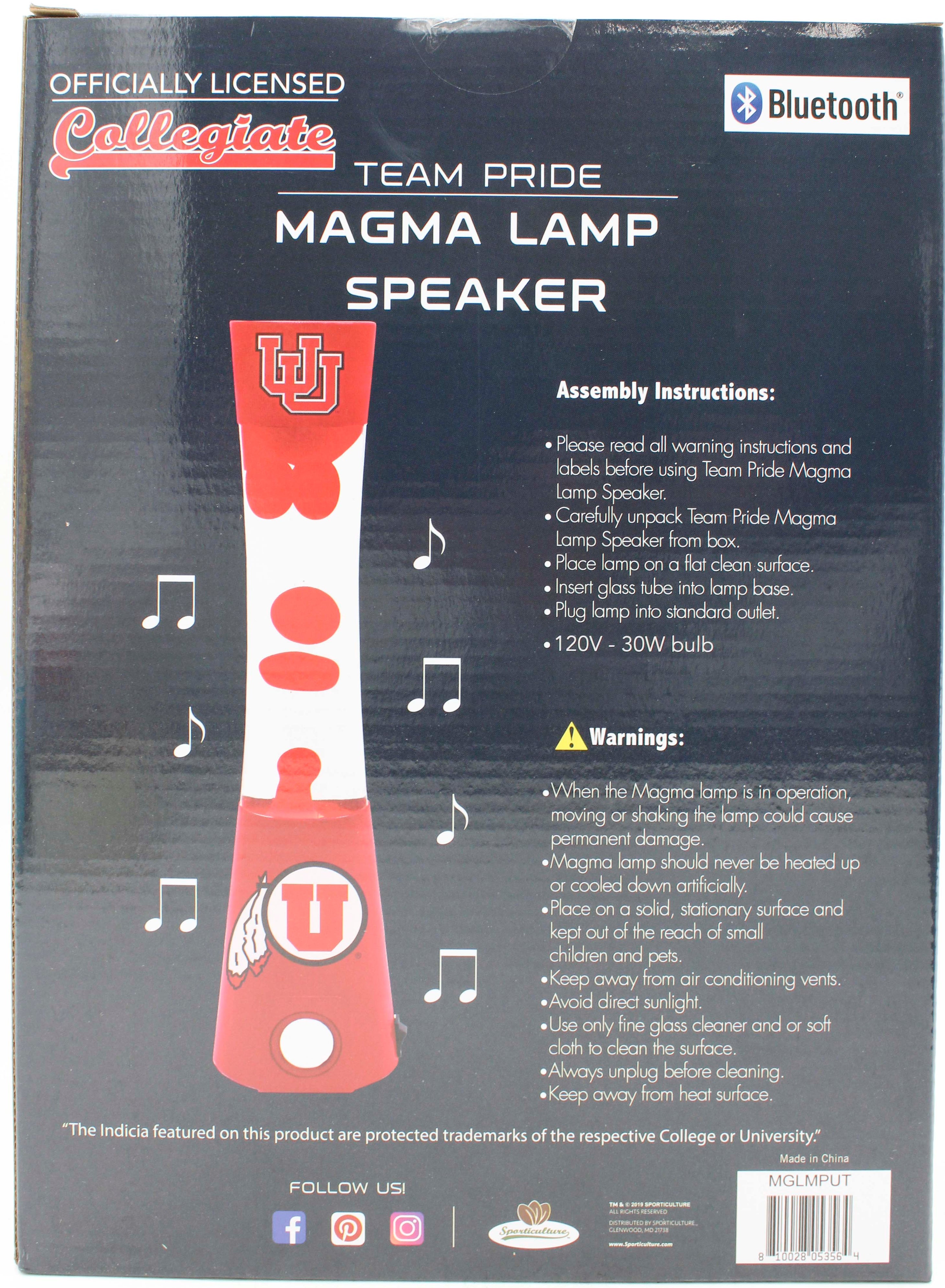 NCAA UTAH UTES LAVA LAMP SPEAKER 16.5"